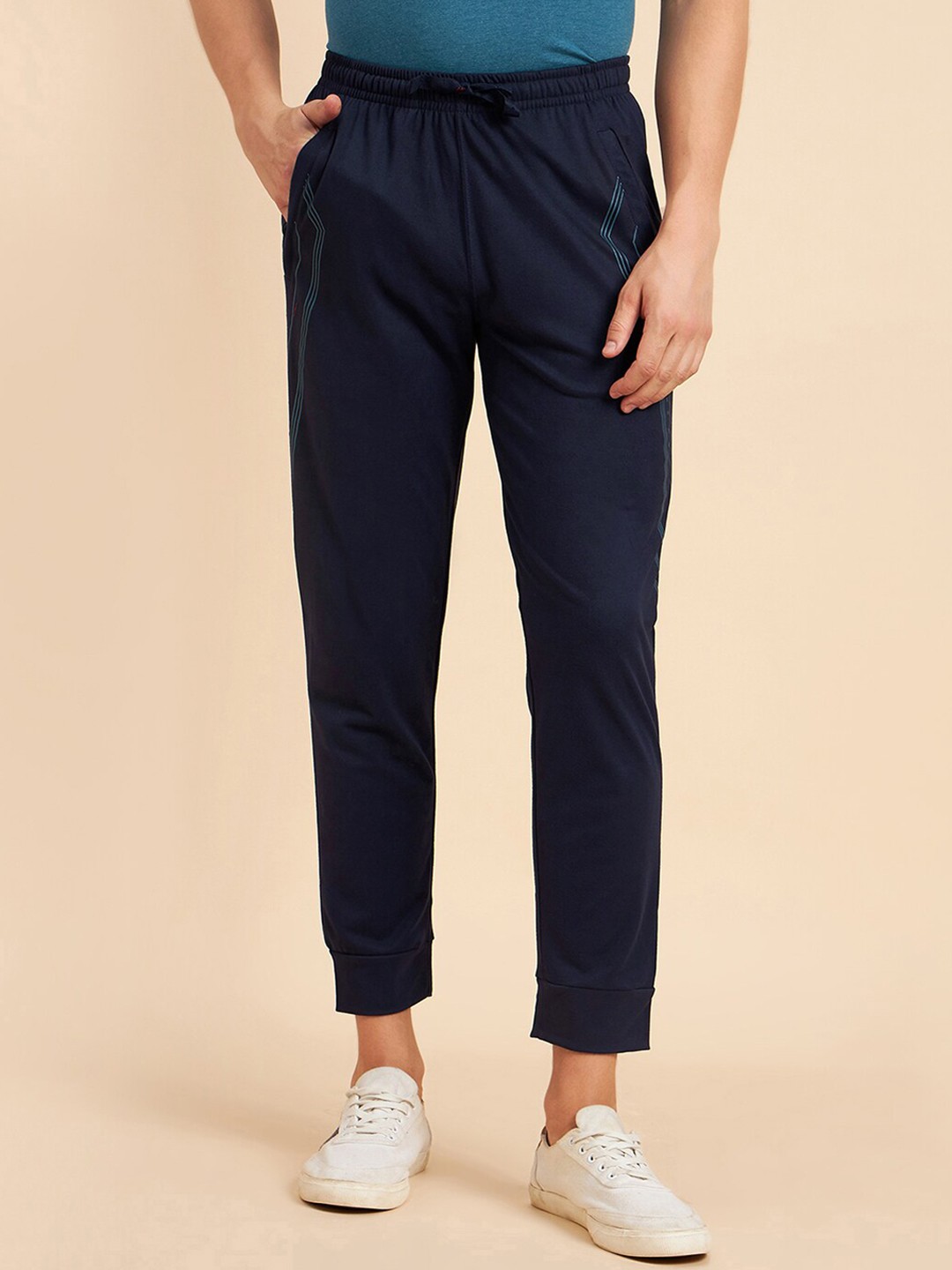 

Sweet Dreams Men Mid-Rise Dry-Fit Casual Joggers, Navy blue