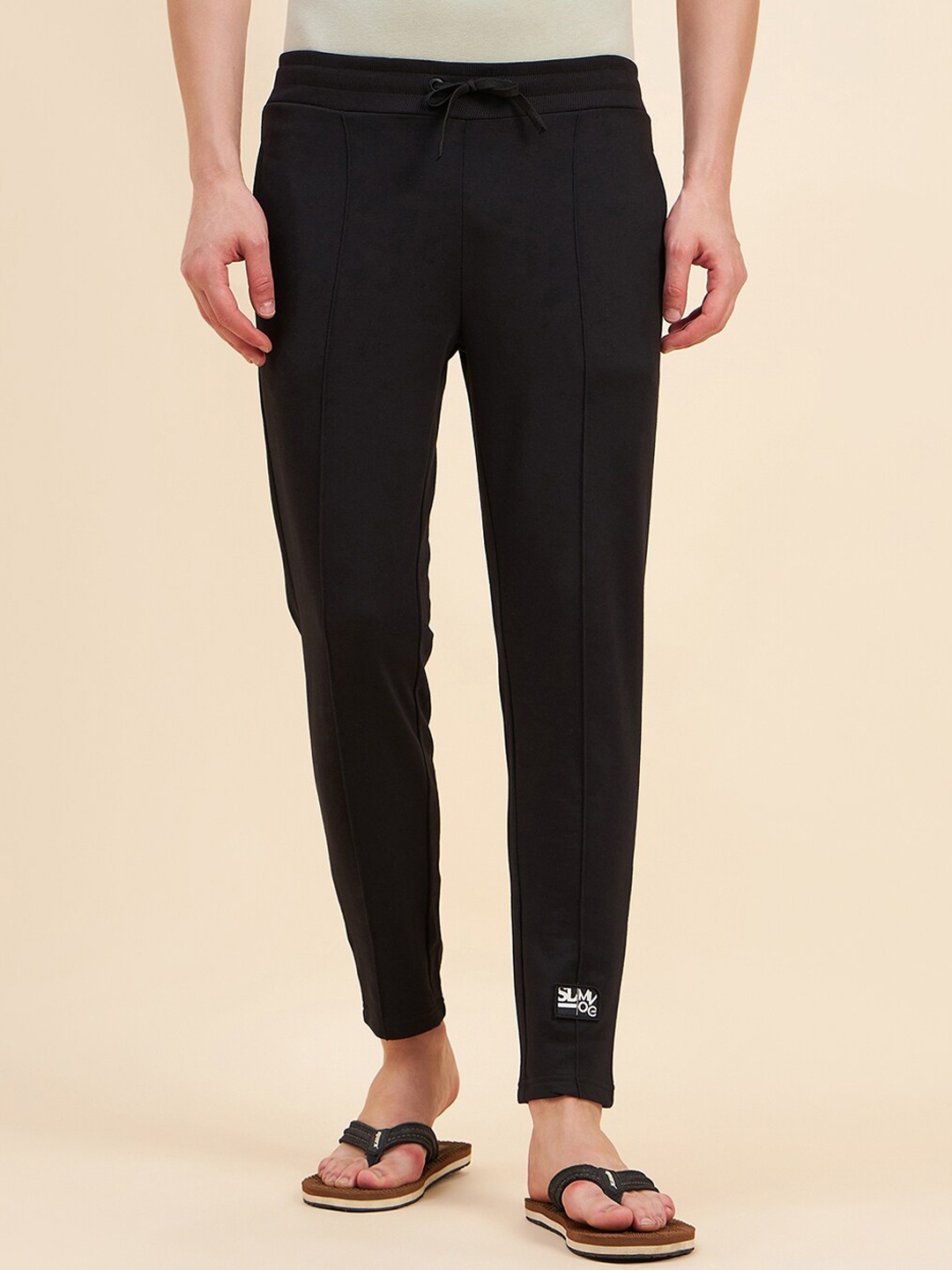 

Sweet Dreams Men Black Inner Elastic Straight Lounge Pants