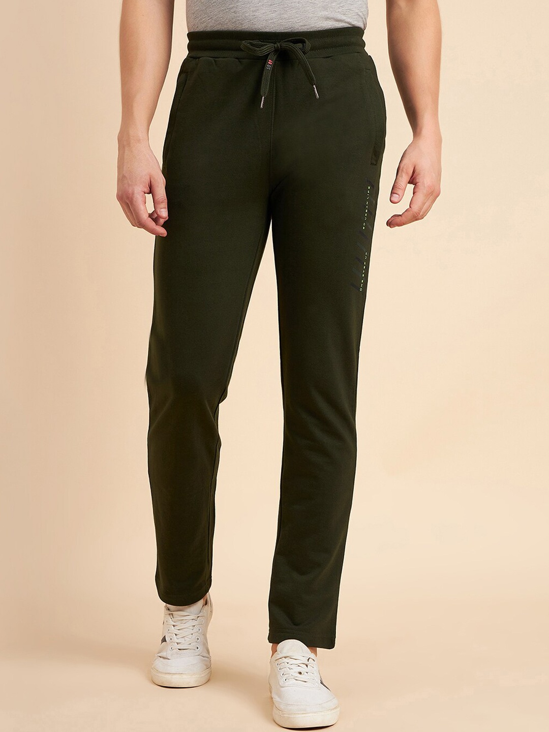 

Sweet Dreams Men Olive Green Mid-Rise Track Pants