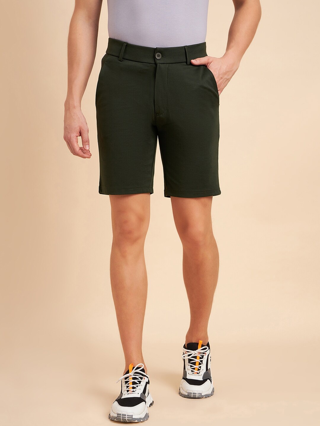 

Sweet Dreams Men Olive Green Mid-Rise Regular Shorts