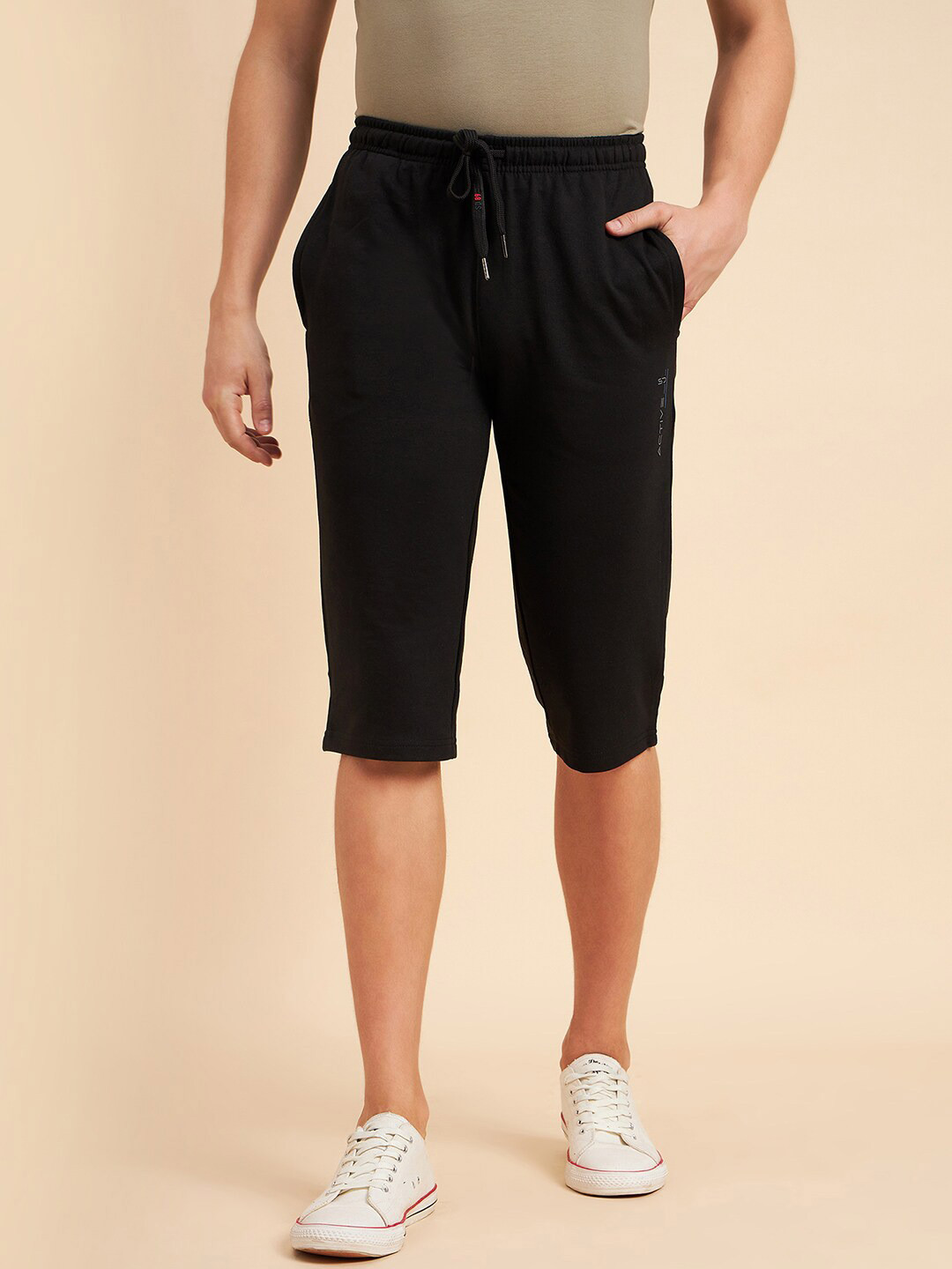 

Sweet Dreams Men Black Mid-Rise Cotton Shorts