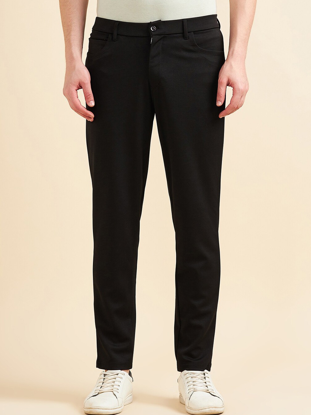 

Sweet Dreams Men Black Mid-Rise 4 Way Stretch Track Pants