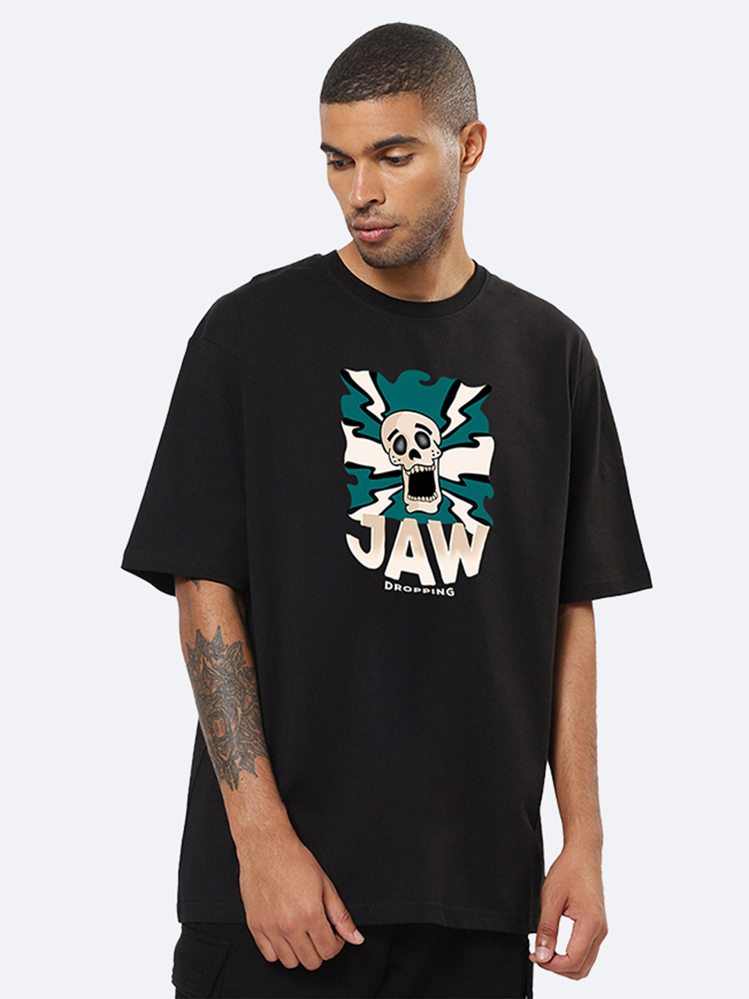 

Mad Over Print Graphic Printed Oversized Cotton T-shirt, Black