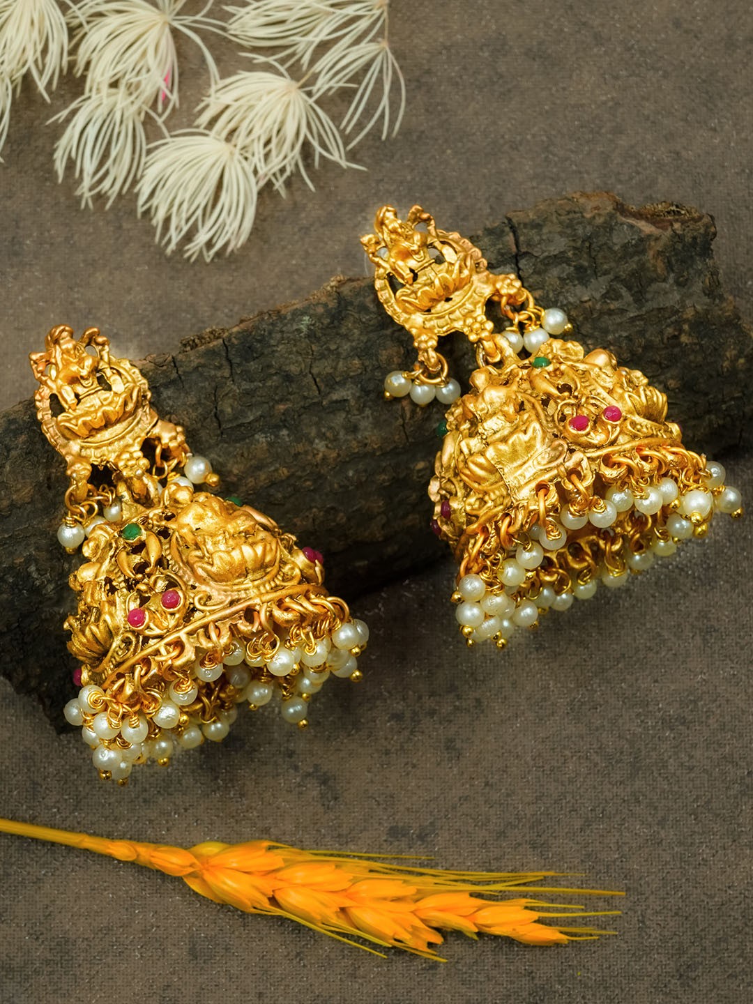 

GRIIHAM Gold Plated Dome Shaped Jhumkas
