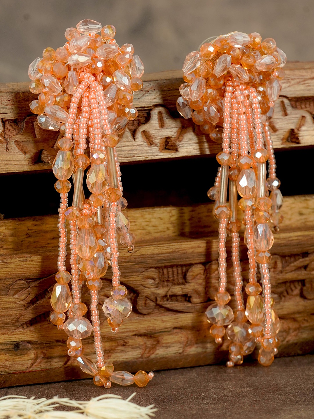 

GRIIHAM Gold Plated Contemporary Beaded Drop Earrings