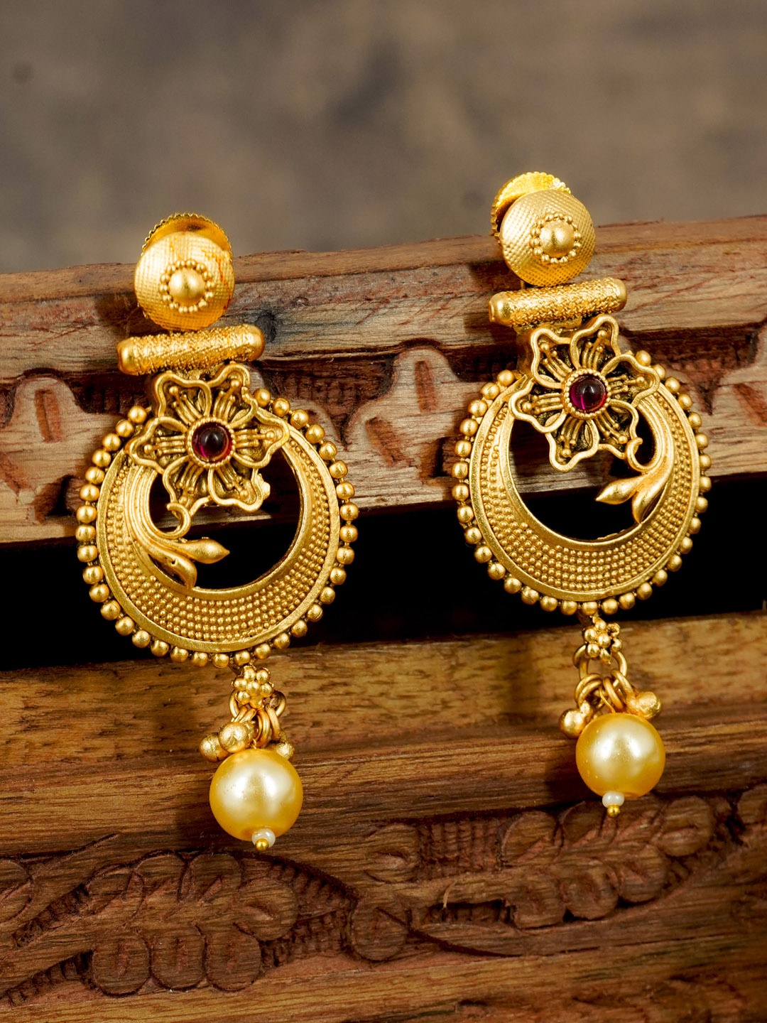 

GRIIHAM Gold Plated Contemporary Beaded Drop Earrings