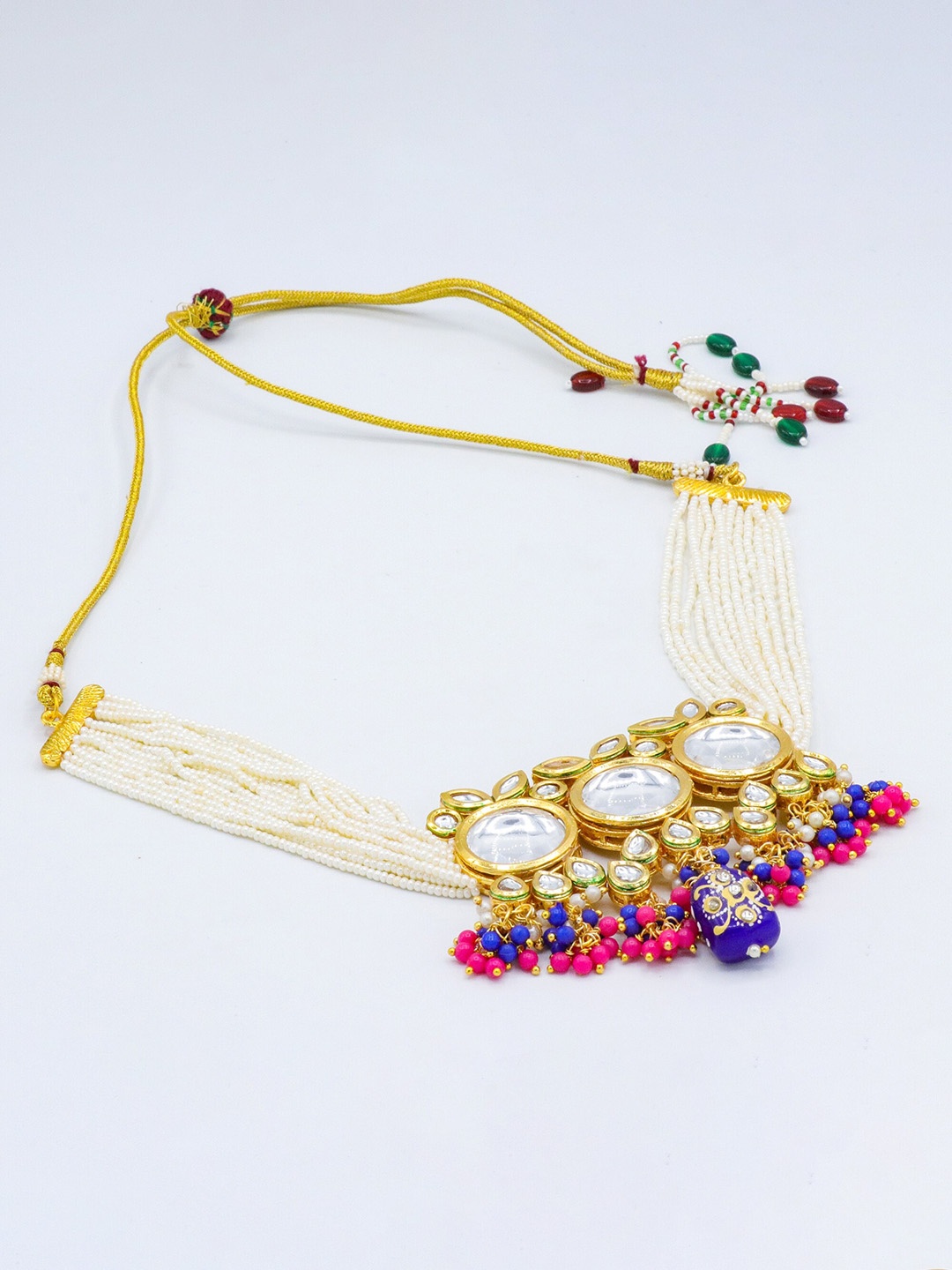 

AASHISH IMITATION Gold-Plated Kundan-Studded & Beaded Jewellery Set