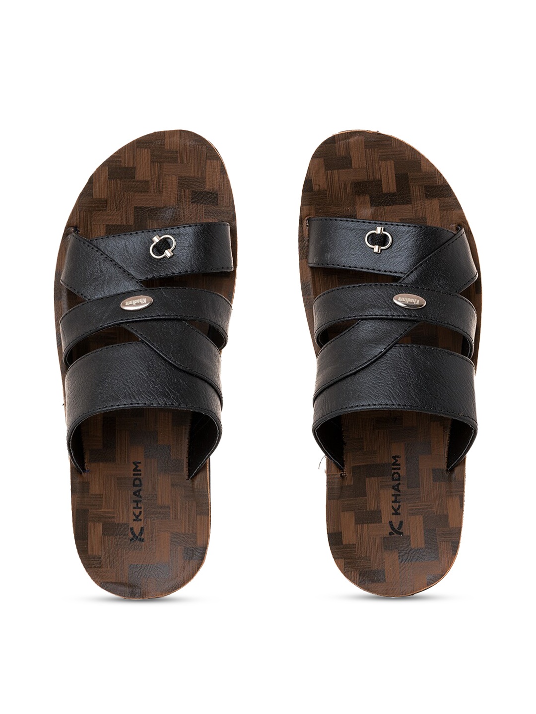 

Khadims Men Textured Comfort Sandals, Black
