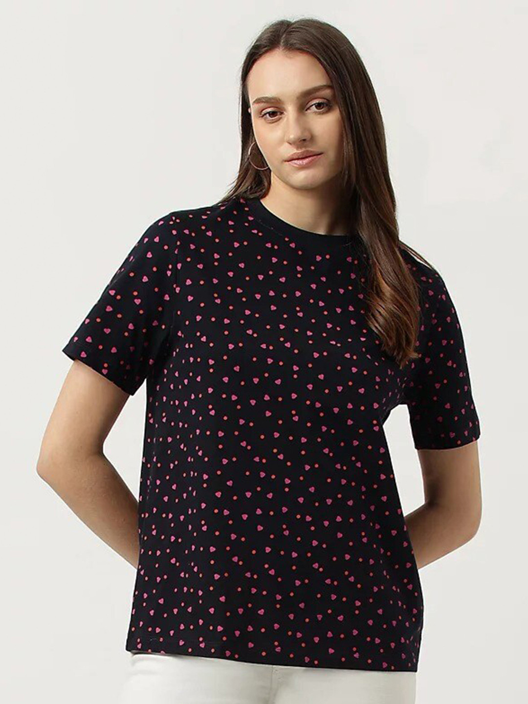 

Marks & Spencer Conversational Printed Pure Cotton T-shirt, Navy blue