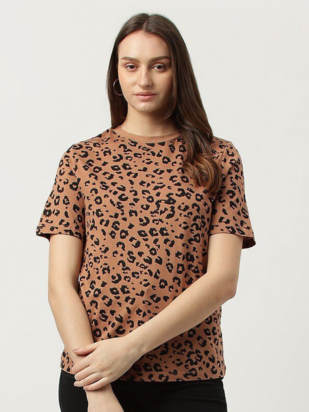 

Marks & Spencer Animal Printed Pure Cotton T-Shirt, Brown