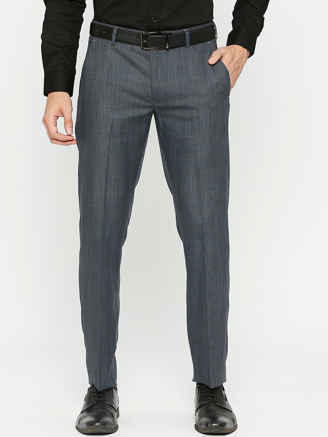 

Solemio Men Mid-Rise Formal Trousers, Grey