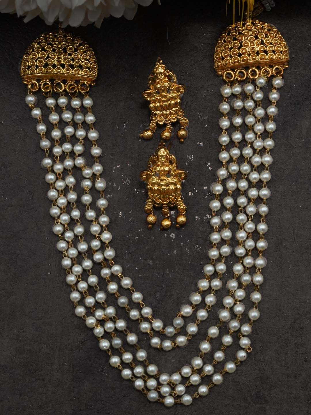 

GRIIHAM Antique Gold-Plated Beaded Jewellery Set