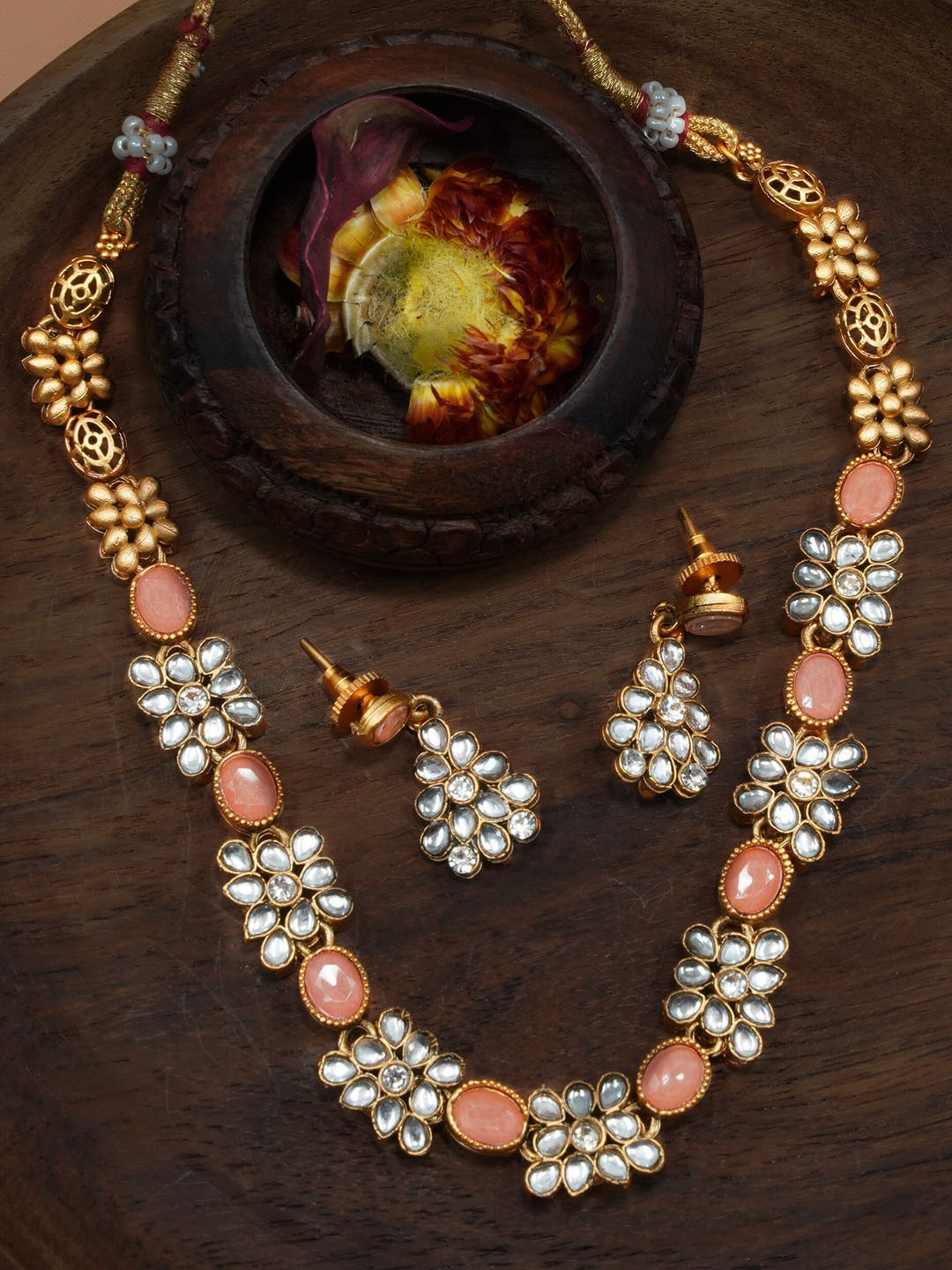 

GRIIHAM Gold-Plated CZ Stone-Studded Jewellery Set