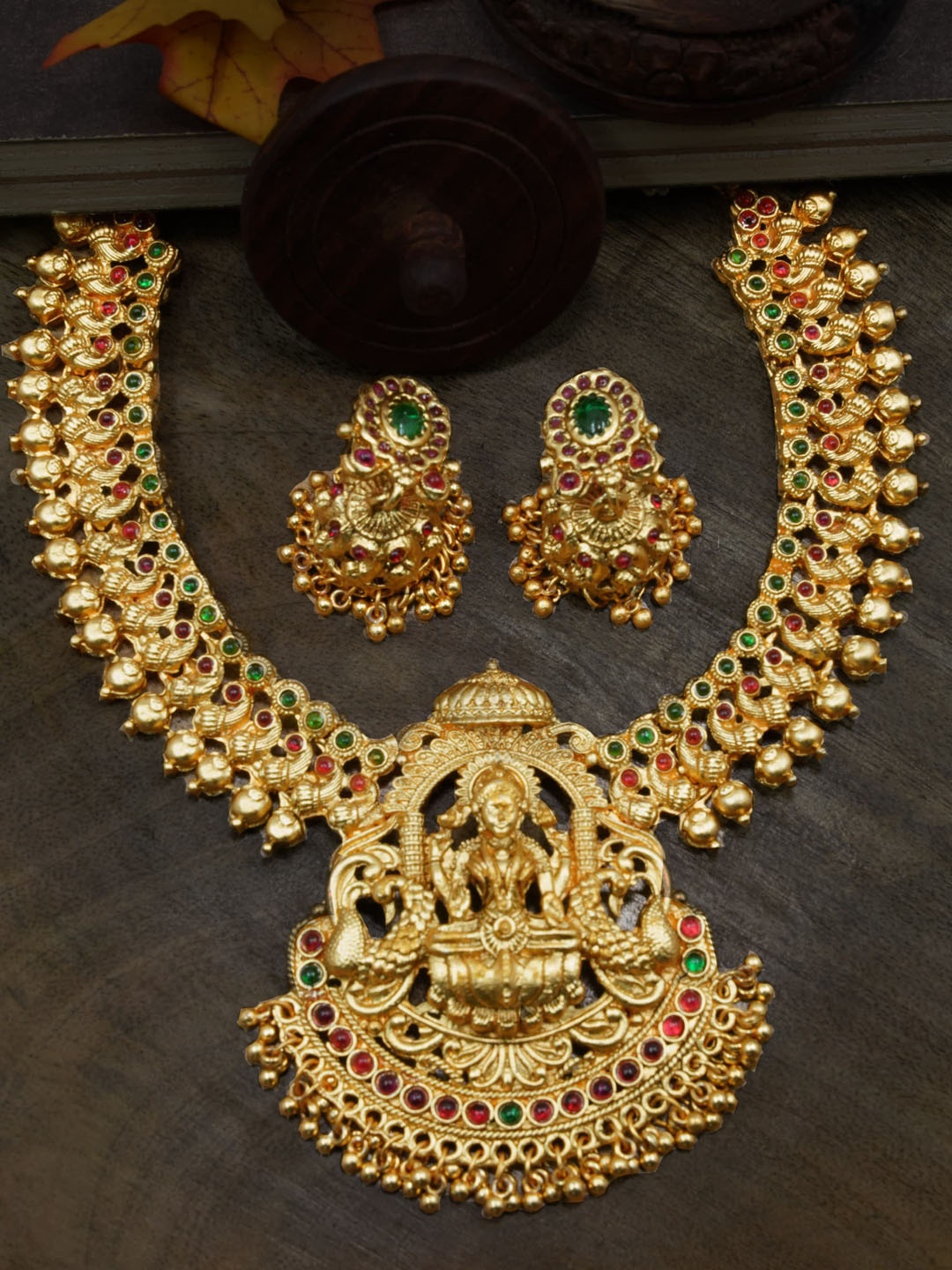 

GRIIHAM Gold-Plated Cubic Zirconia-Studded Necklace and Earrings Set