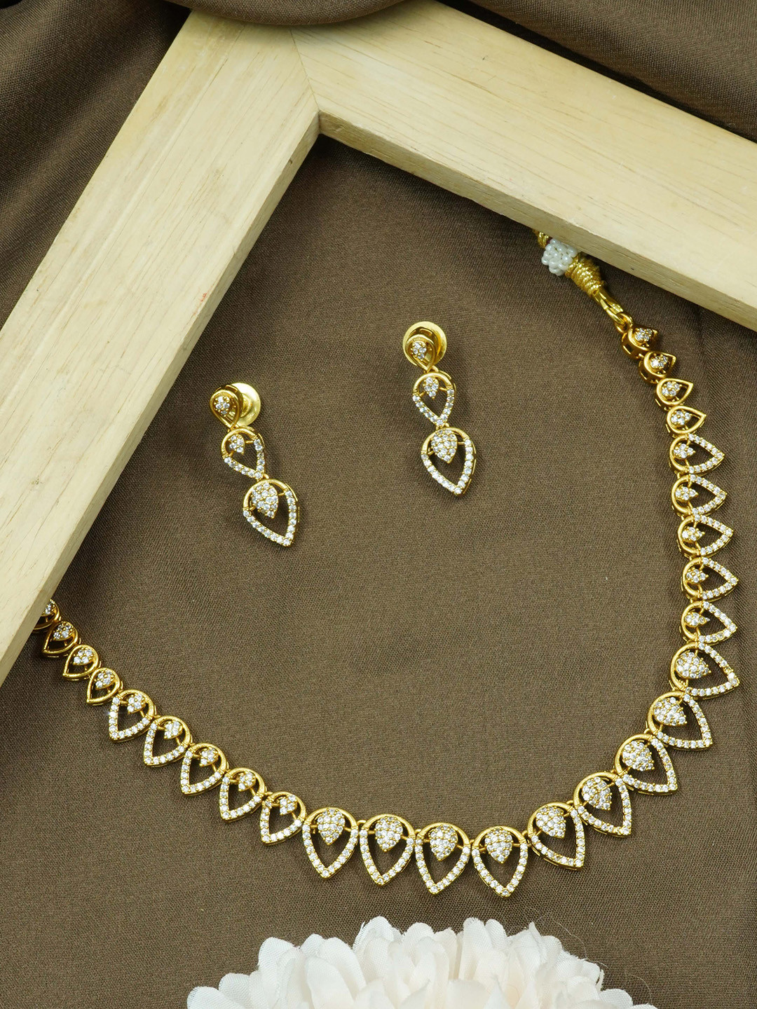 

GRIIHAM Gold-Plated CZ-Studded Jewellery Set