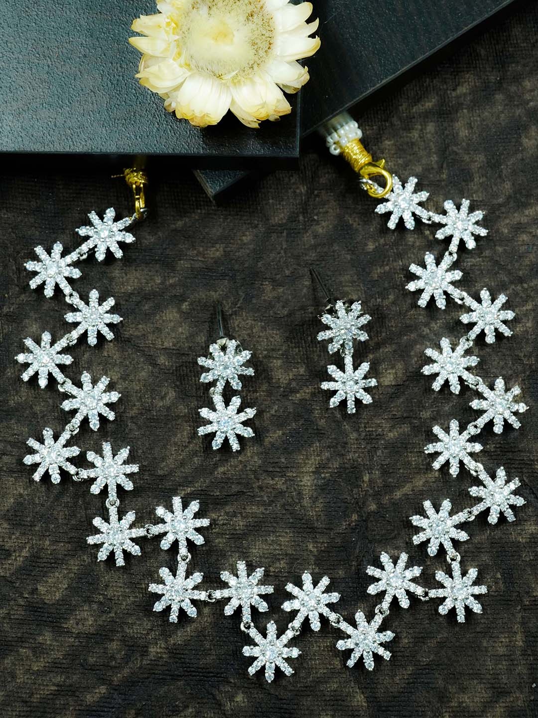 

GRIIHAM Gold-Plated CZ Studded Jewellery Set, Silver