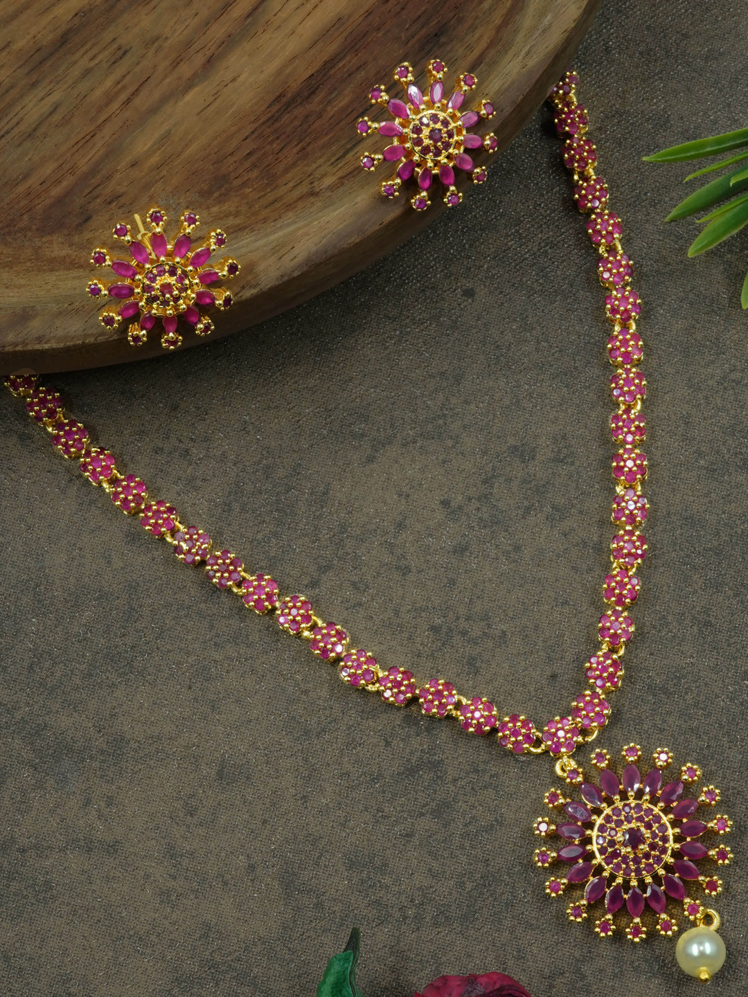 

GRIIHAM Gold-Plated CZ Studded Jewellery Set