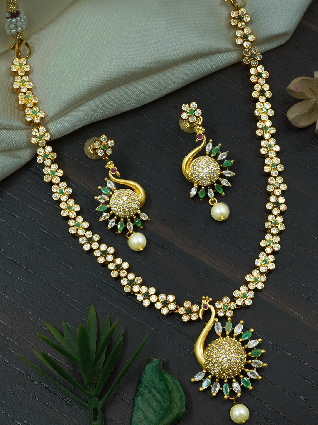 

GRIIHAM Gold-Plated CZ-Studded Jewellery Set