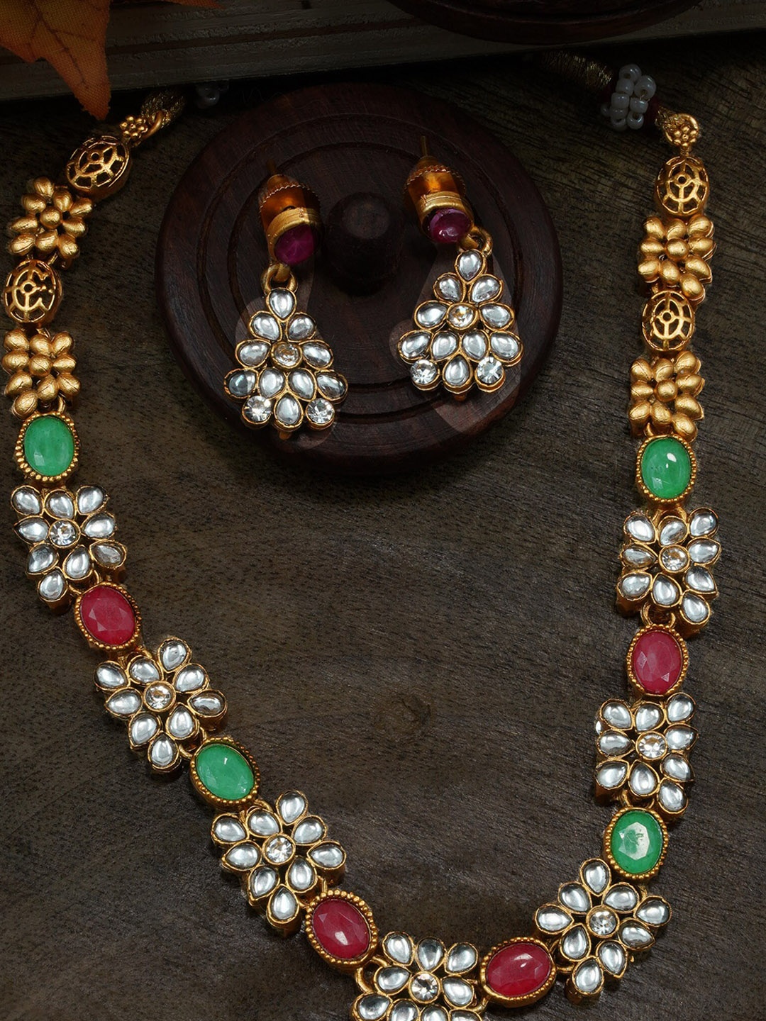 

GRIIHAM Gold-Plated AD-Studded Jewellery Set
