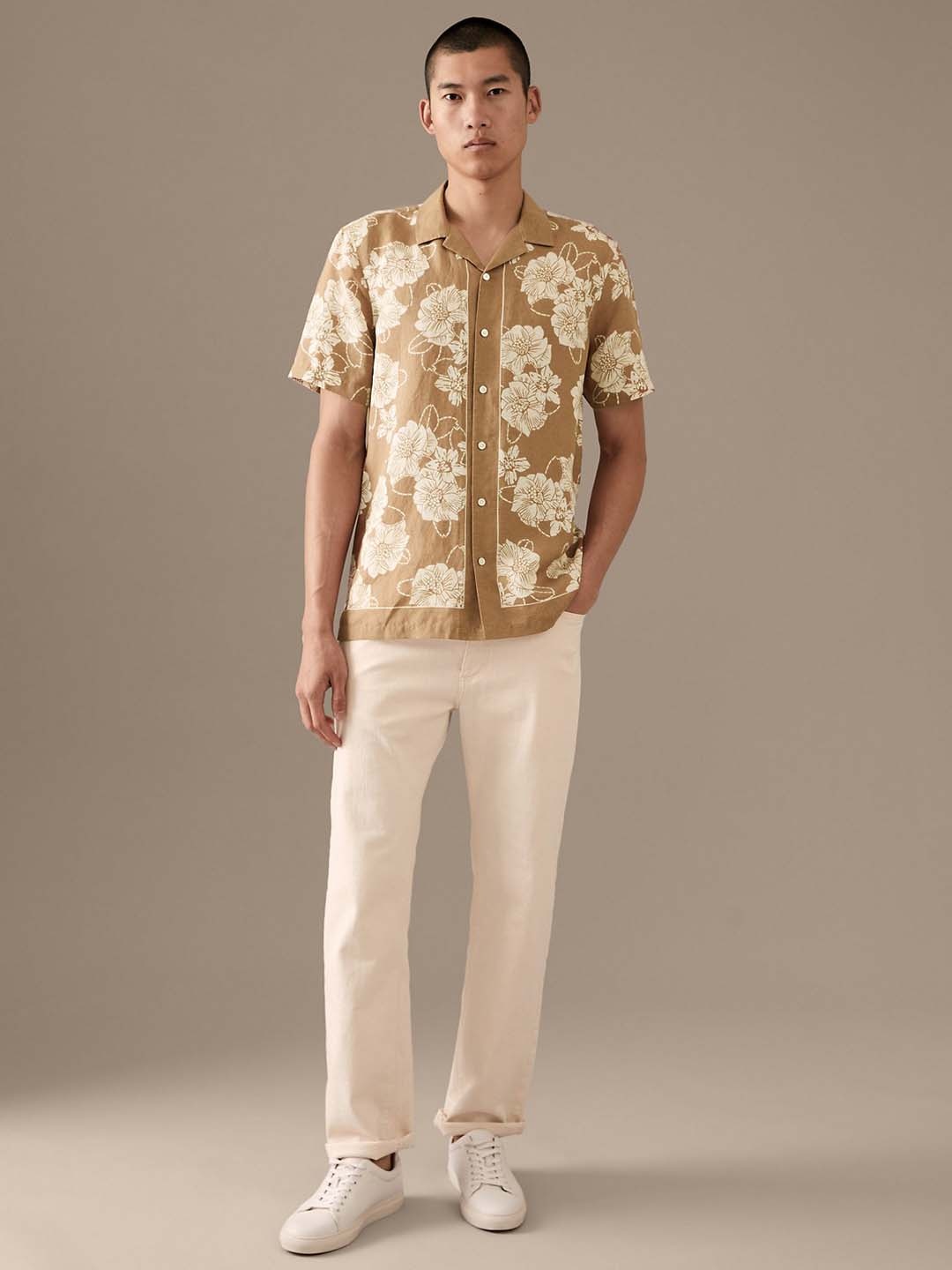 

Marks & Spencer Men Floral Opaque Printed Casual Shirt, Brown