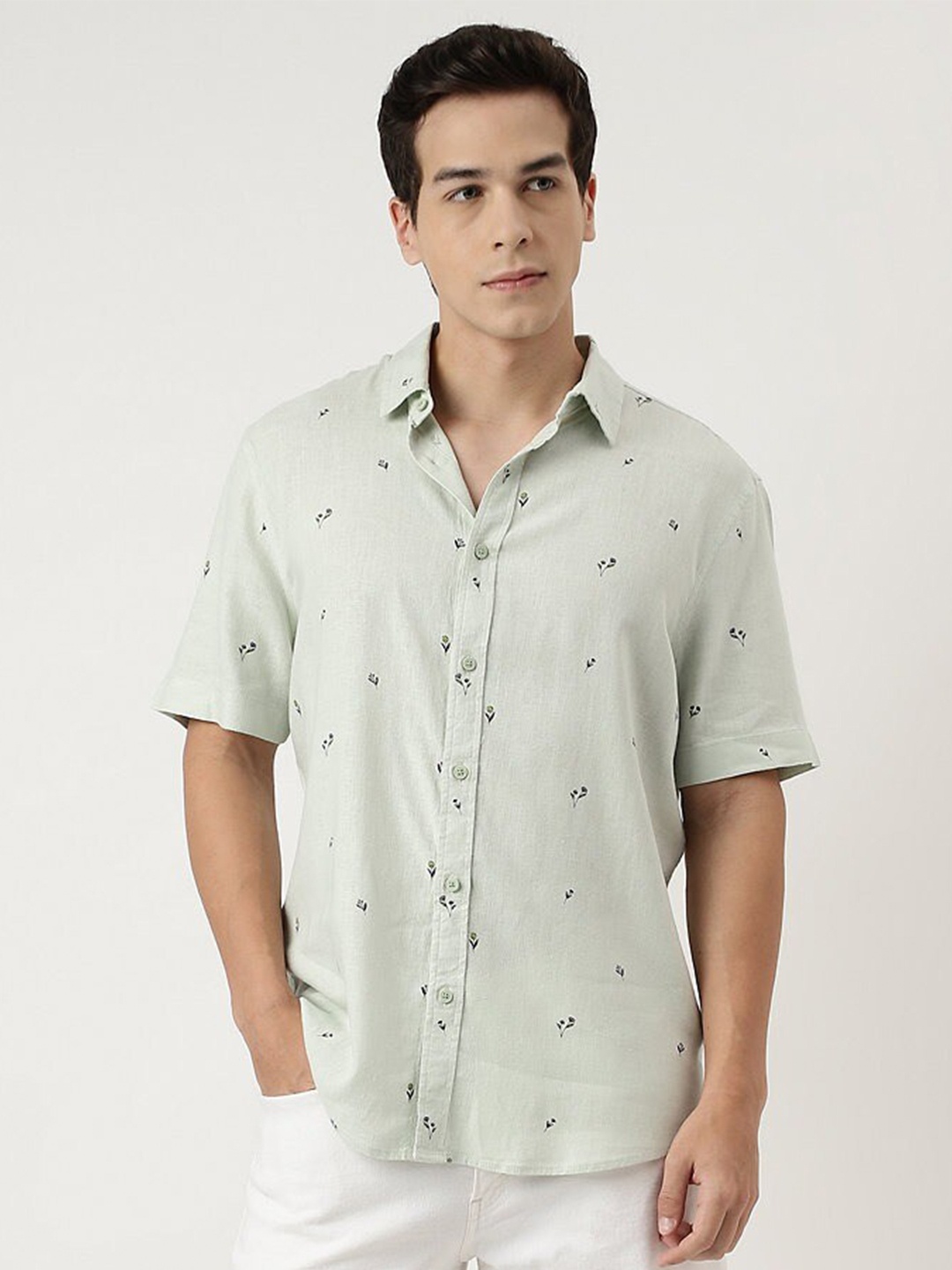 

Marks & Spencer Conversational Printed Casual Shirt, Green