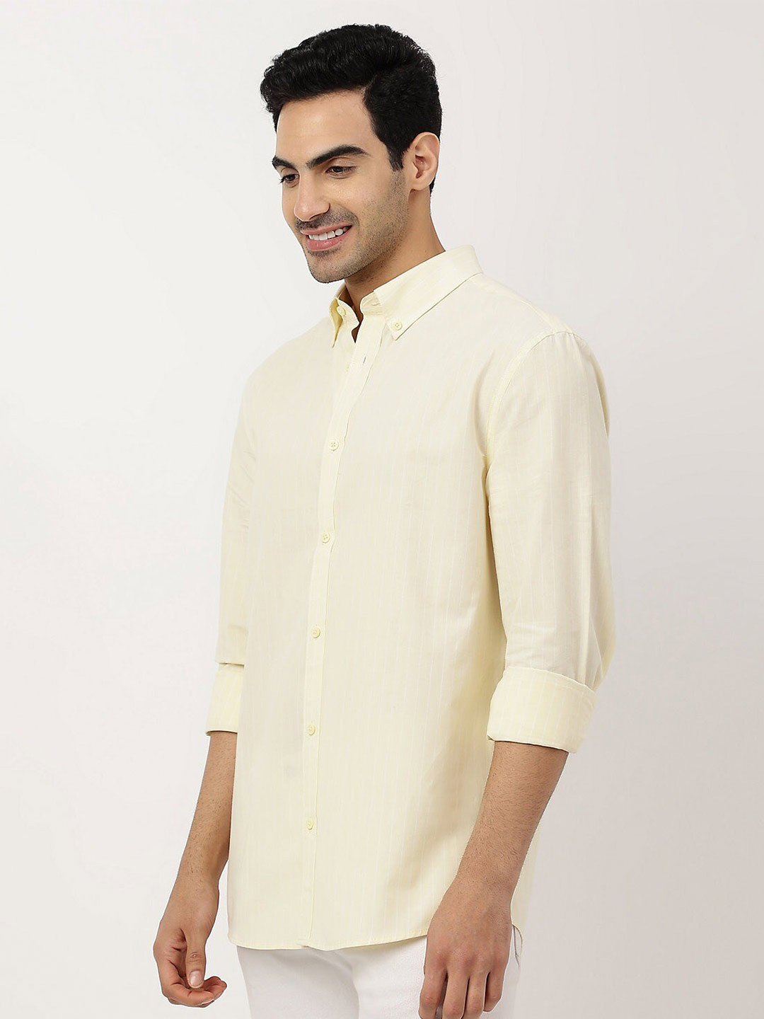 

Marks & Spencer Button-Down Collar Pure Cotton Casual Shirt, Yellow