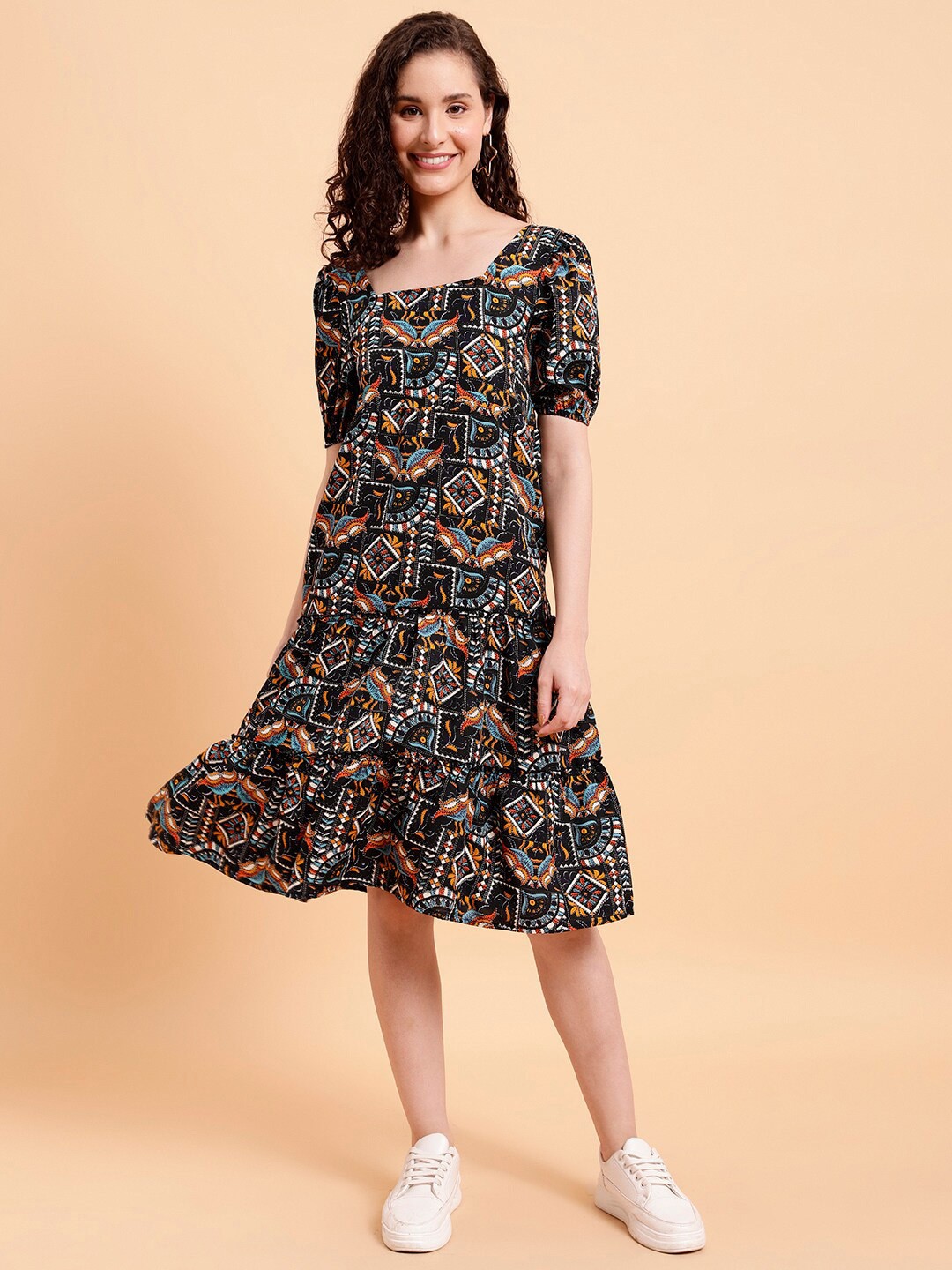 

MINT STREET Floral Print Crepe Sheath Dress, Black