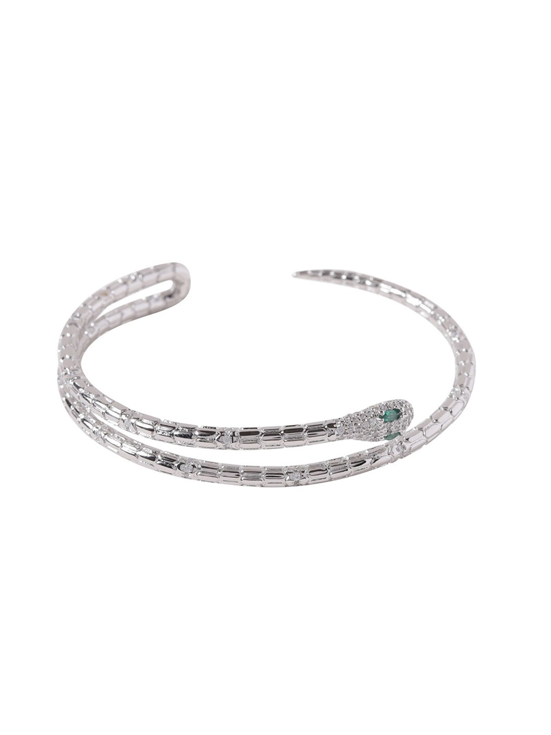 

XPNSV Women Silver-Plated Serpent Cuff Bracelet