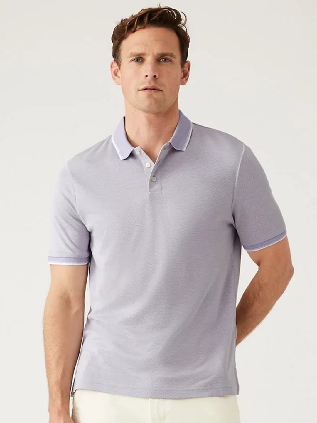 

Marks & Spencer Polo Collar T-Shirt, Lavender