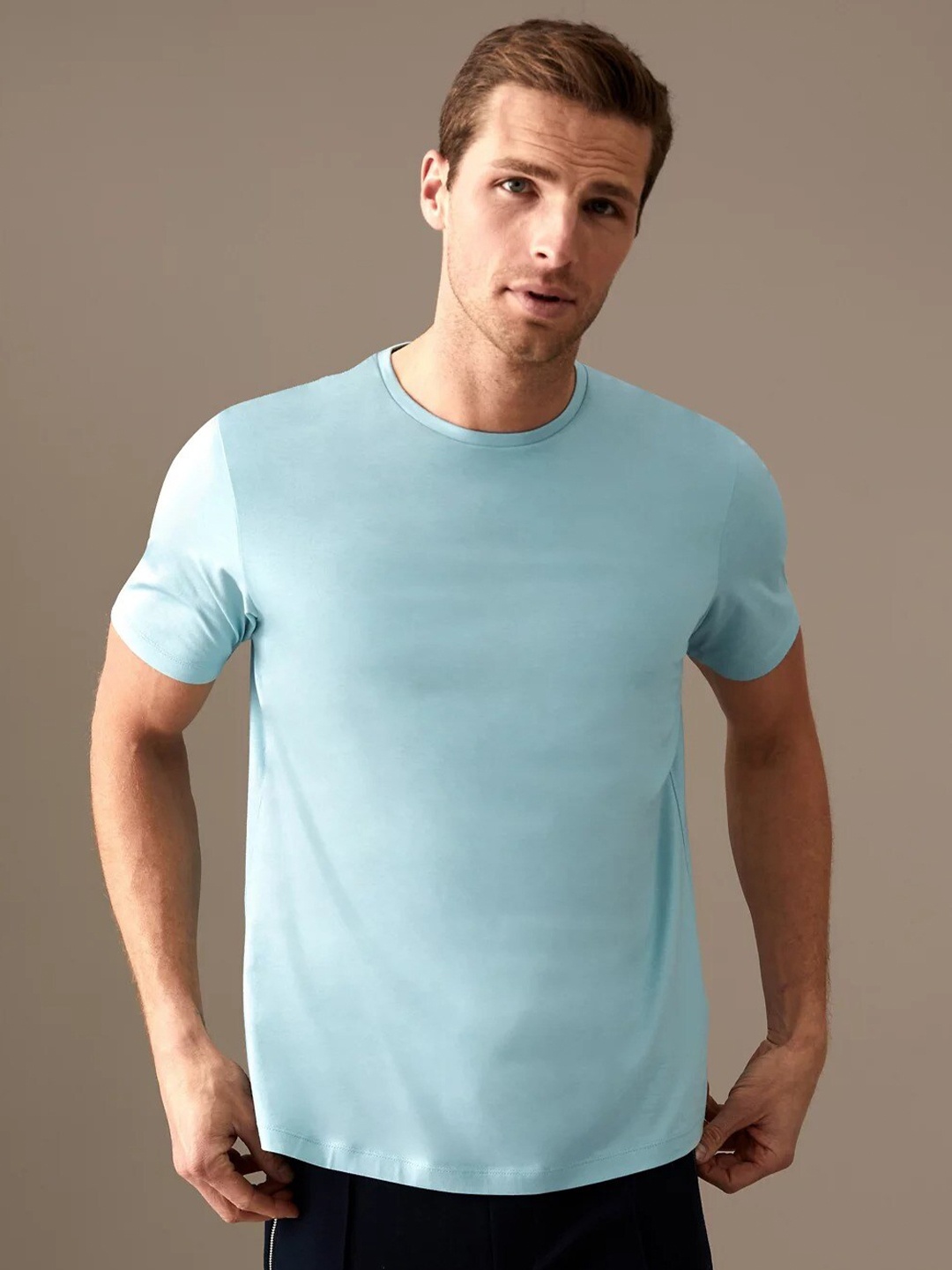 

Marks & Spencer Round Neck Cotton T-shirt, Blue