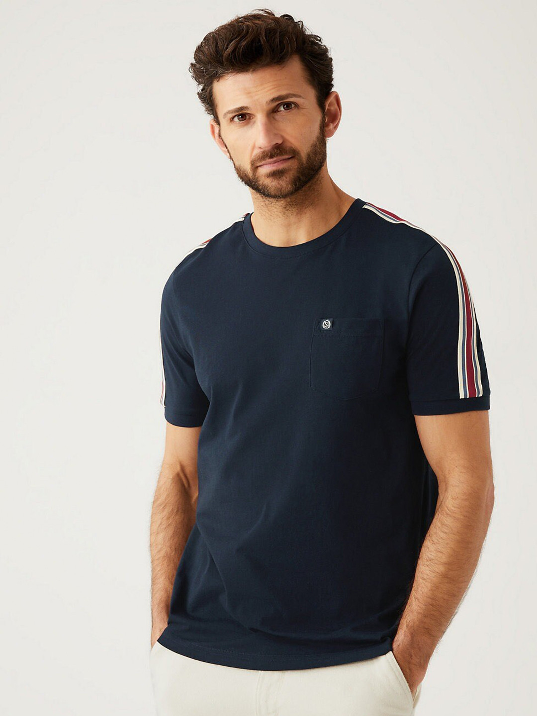 

Marks & Spencer Round Neck Cotton T-Shirt, Navy blue