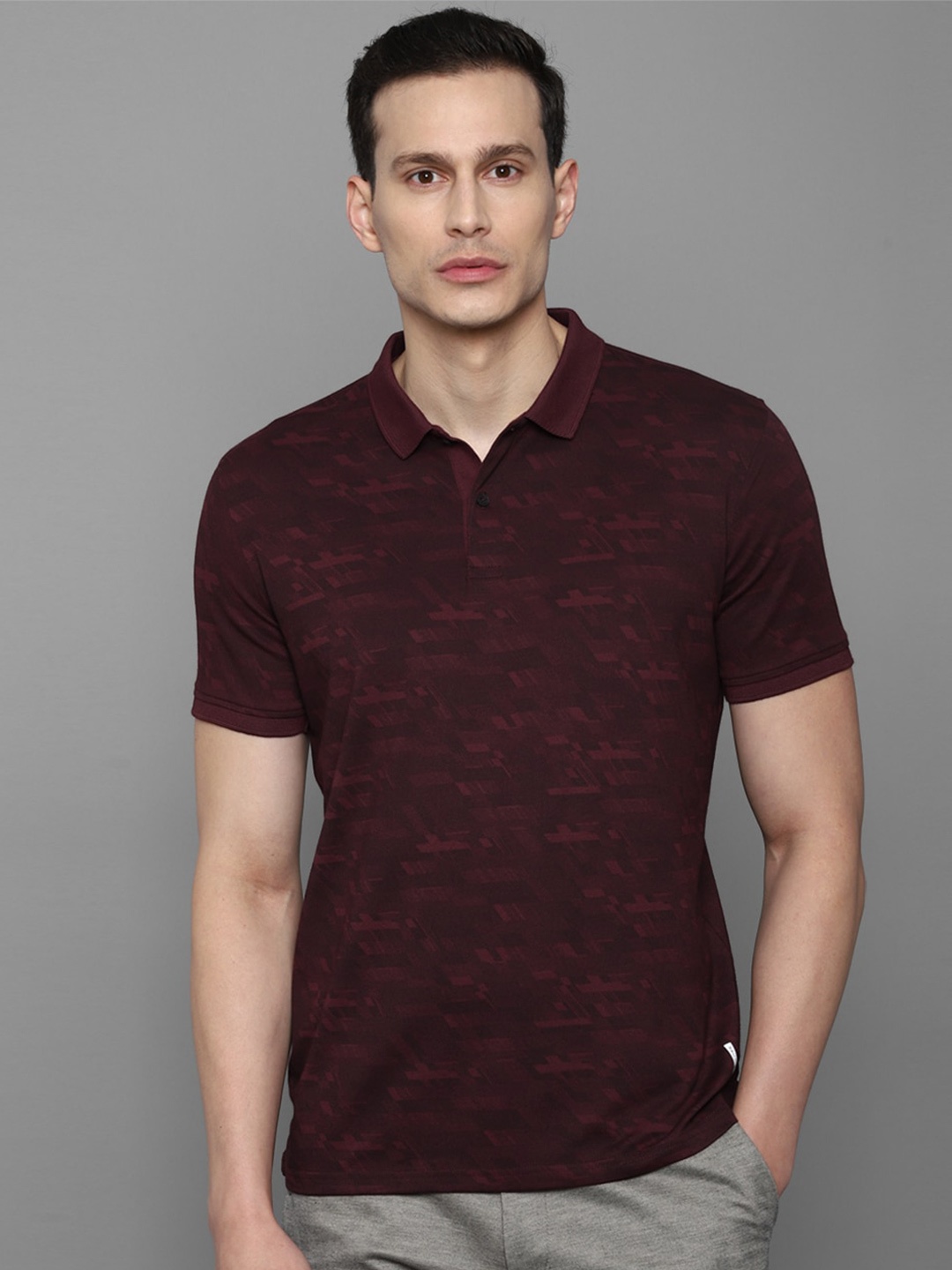 

Louis Philippe Sport Polo Collar Slim Fit Pure Cotton T-Shirt, Maroon