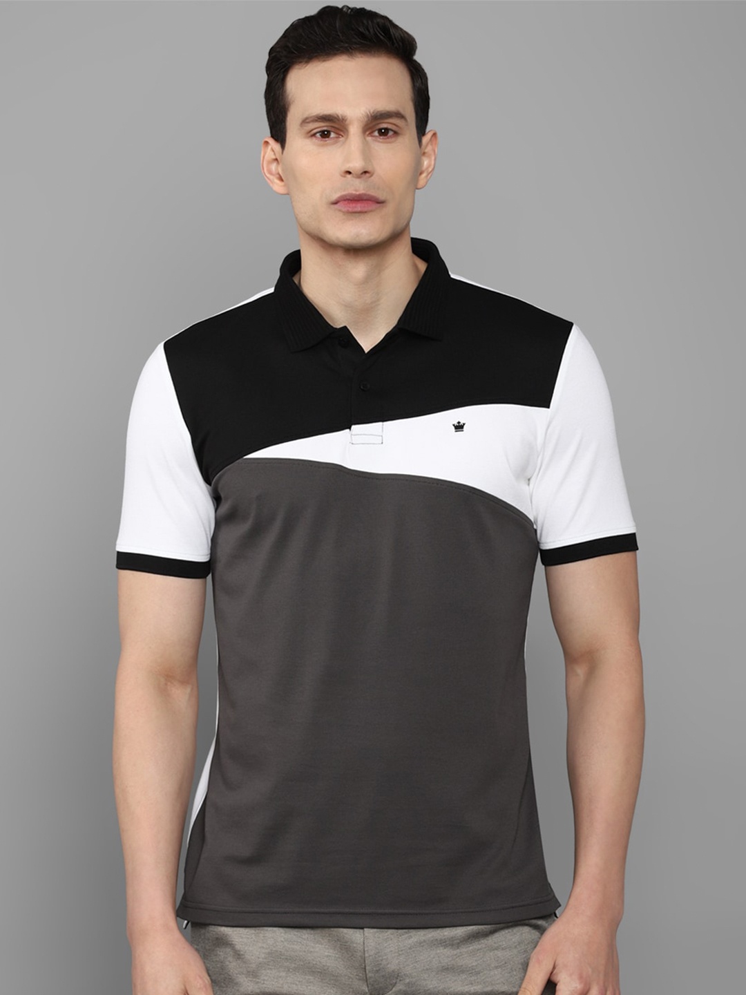 

Louis Philippe Colourblocked Polo Collar Pure Cotton T-Shirt, White