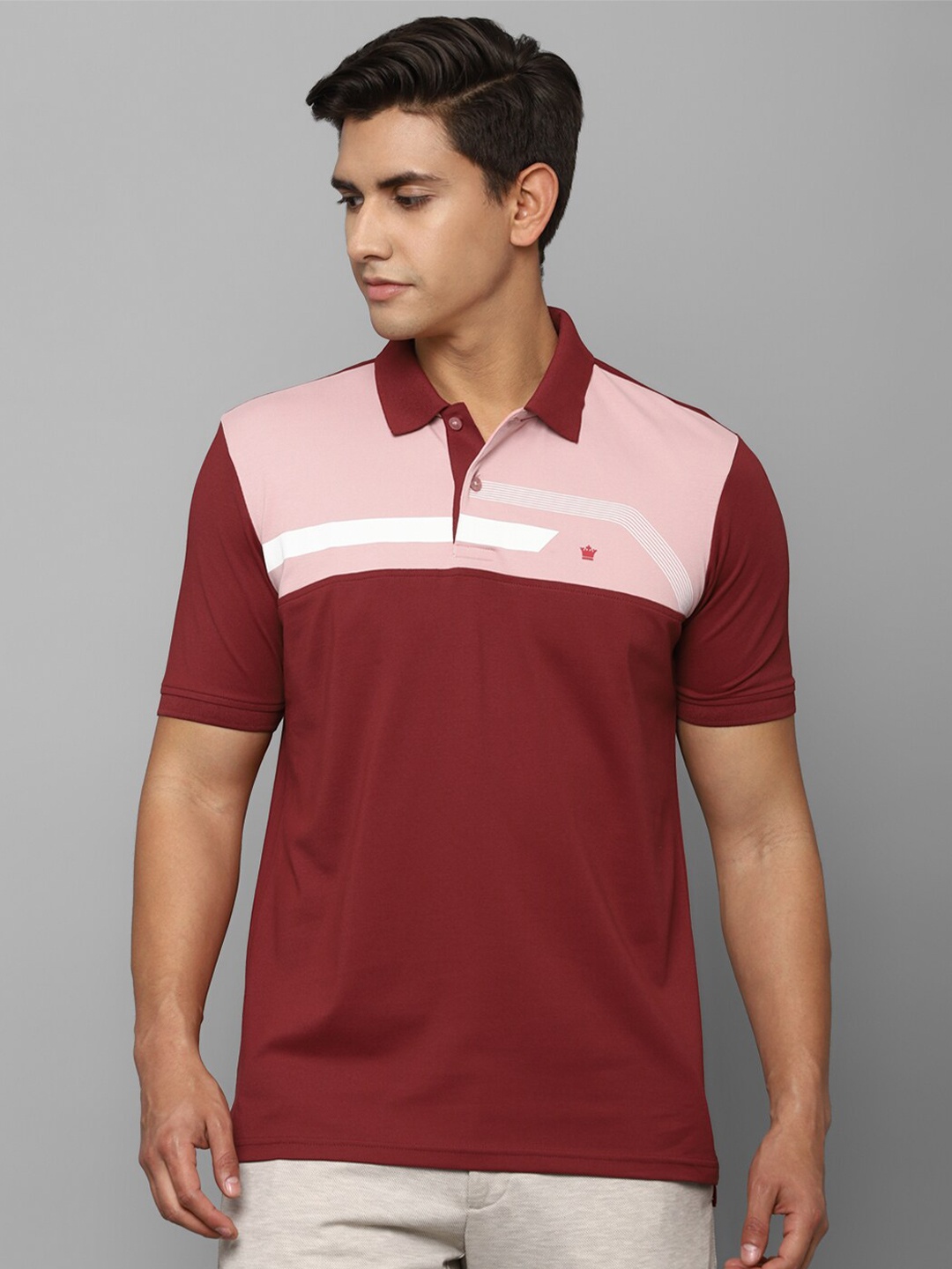 

Louis Philippe Colourblocked Polo Collar T-Shirt, Maroon