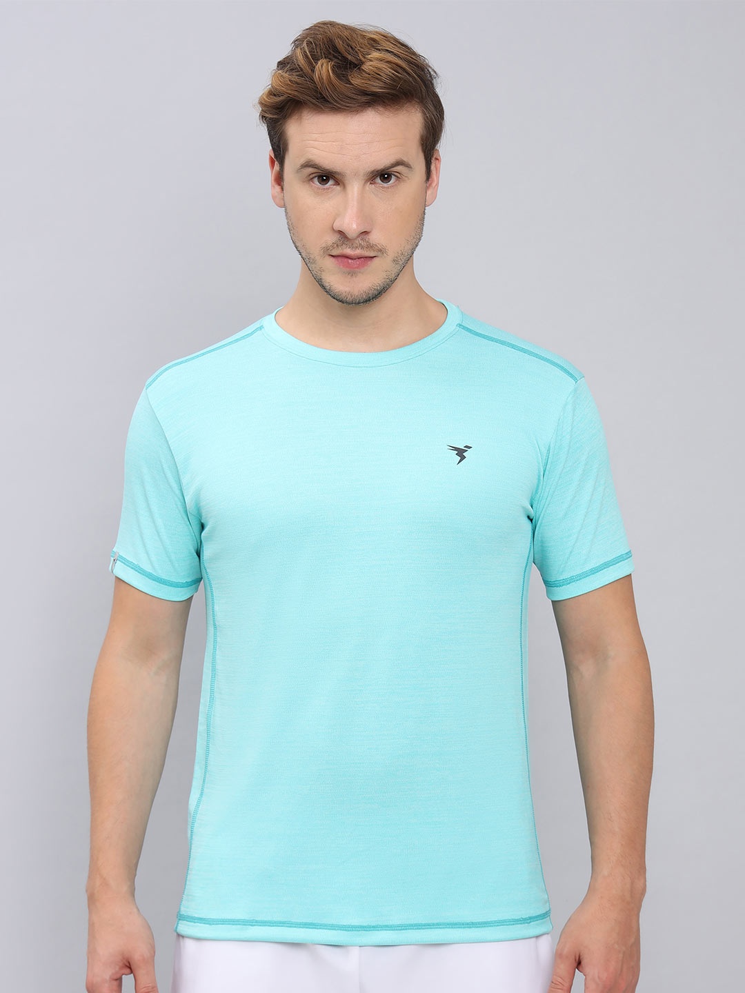 

Technosport Round Neck Slim Fit Antimicrobial T-shirt, Turquoise blue