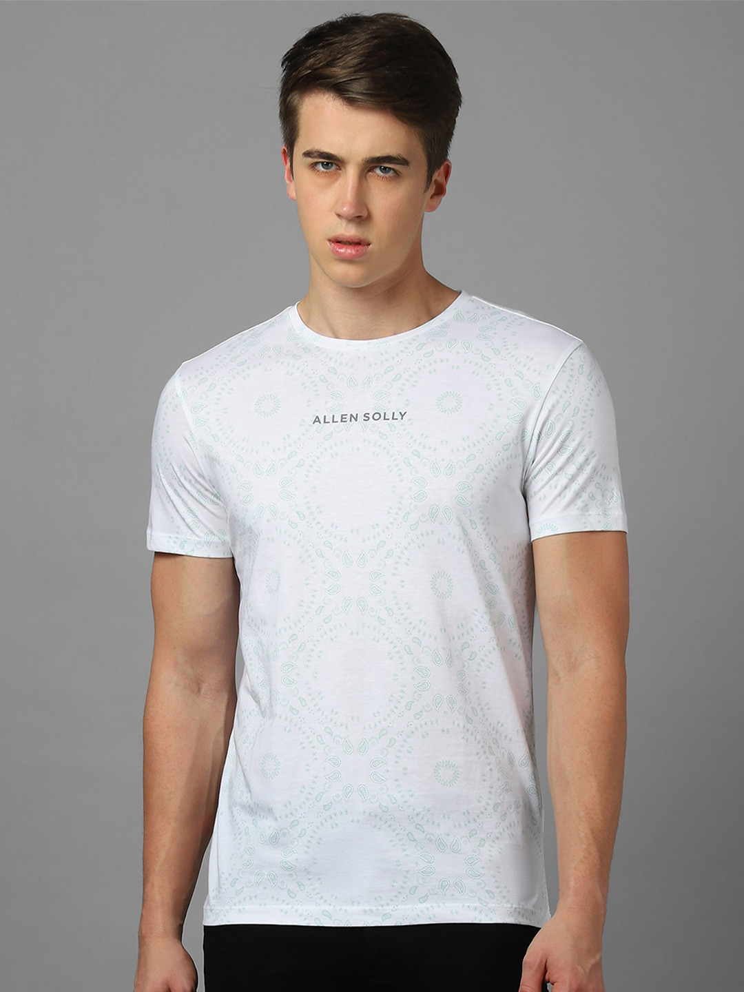 

Allen Solly Sport Graphic Printed Pure Cotton Slim Fit T-shirt, White