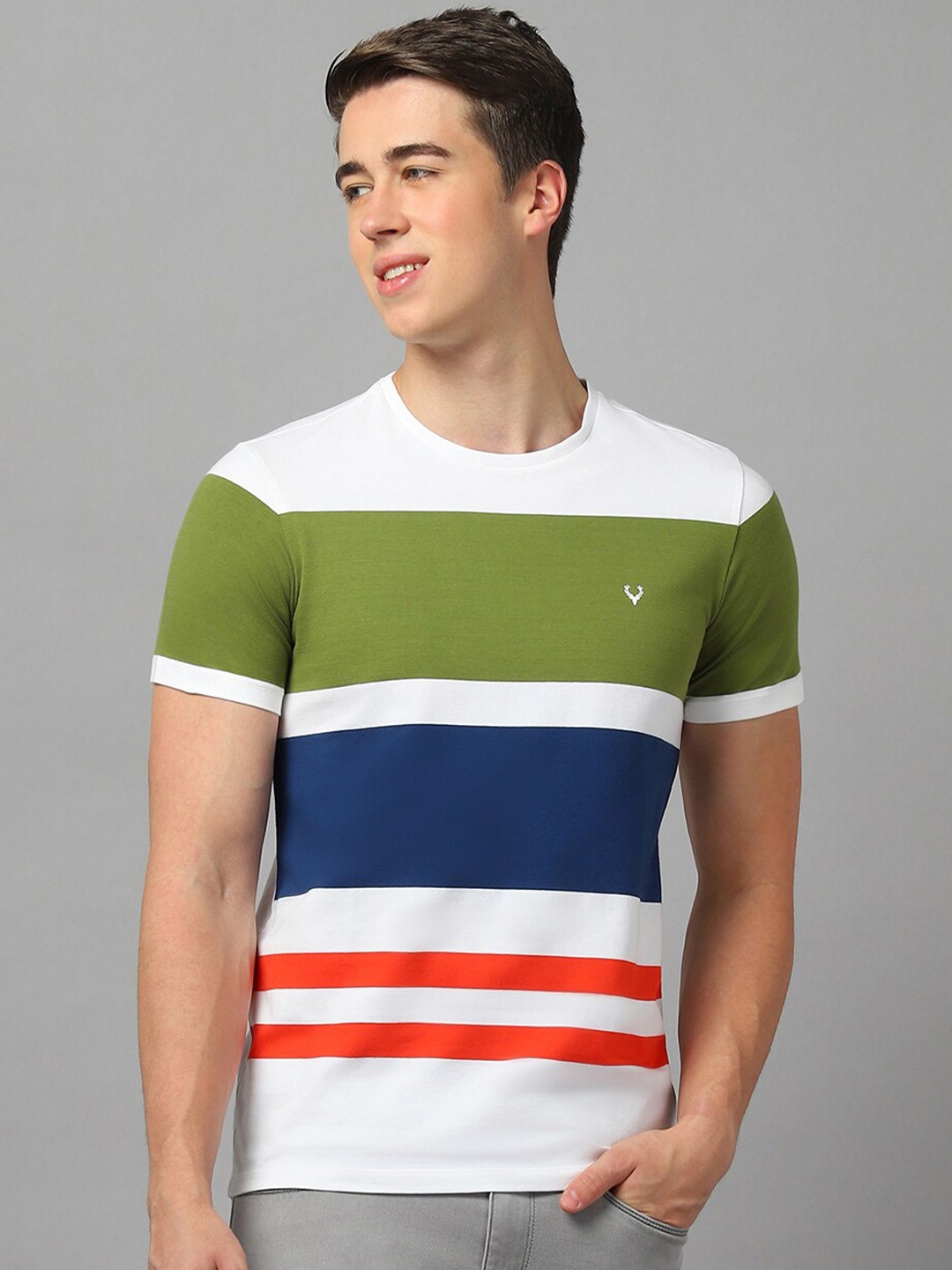 

Allen Solly Sport Colourblocked Round Neck T-shirt, White