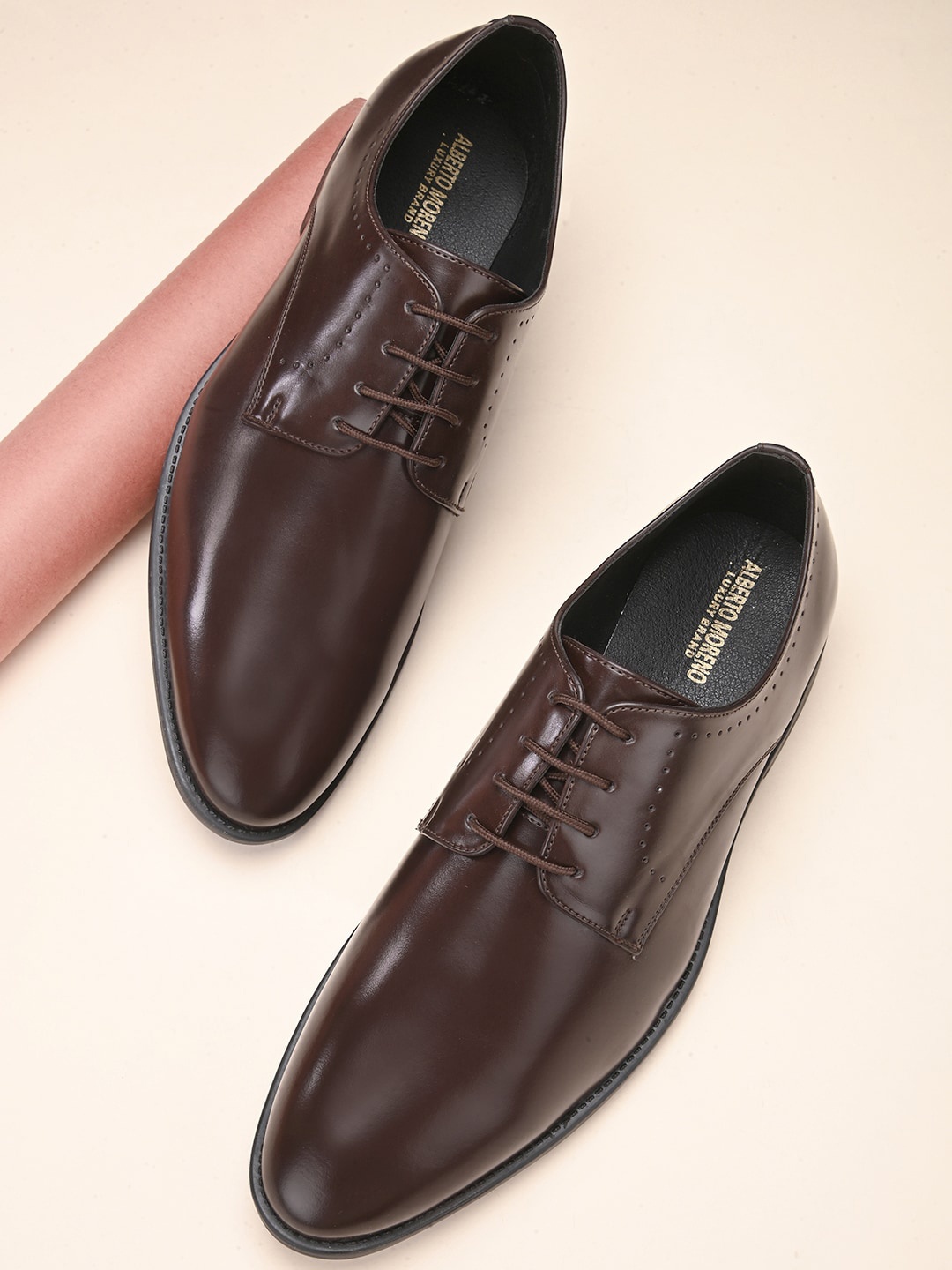

ALBERTO MORENO Men Lace-Ups Formal Derbys, Coffee brown