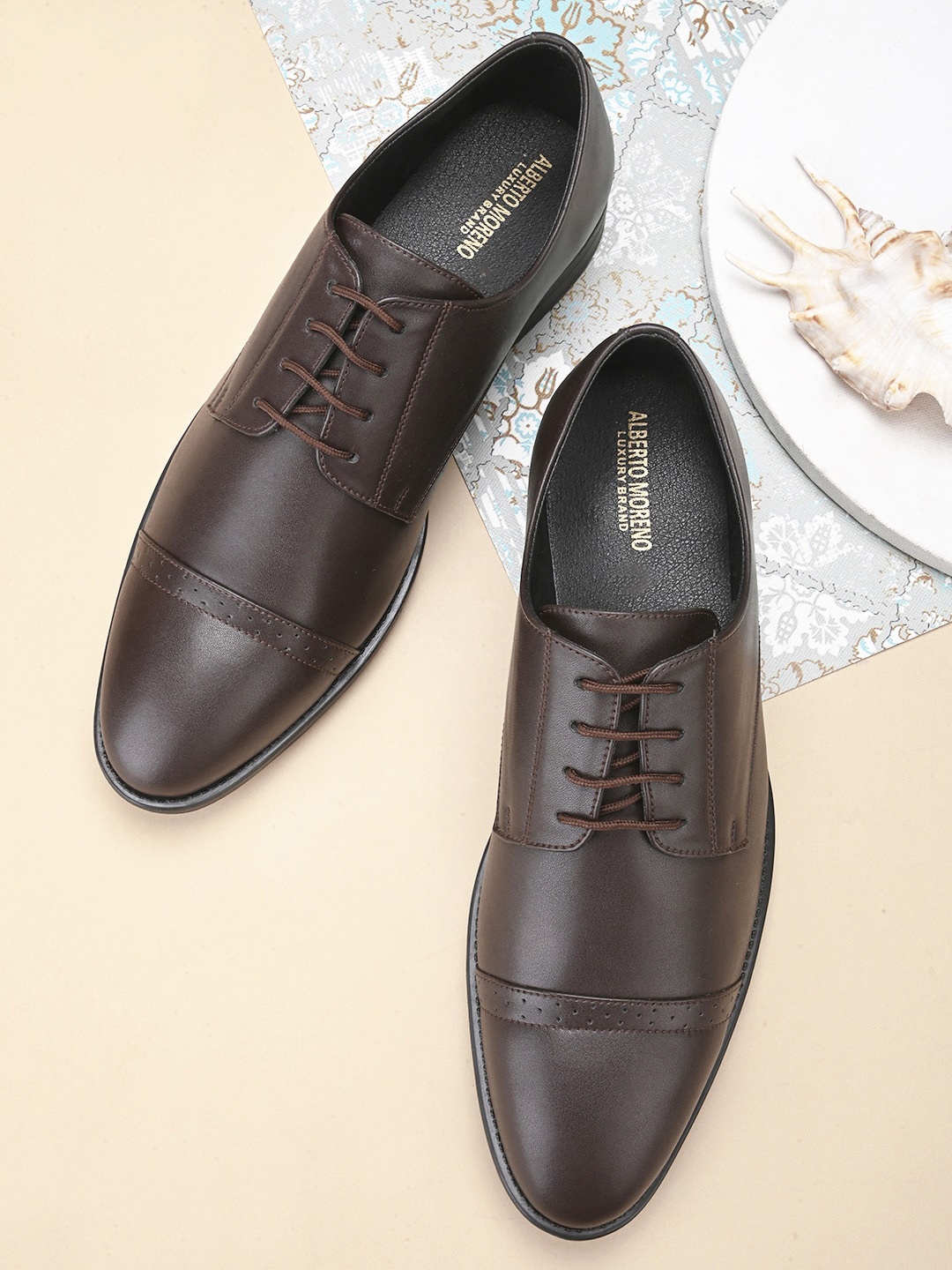 

Alberto Moreno Men Lace-Ups Formal Oxford, Brown