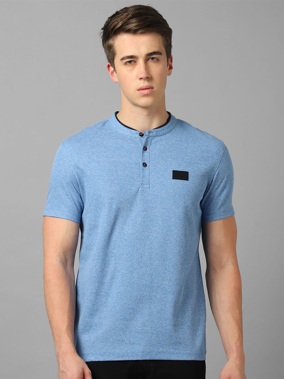 

Allen Solly Henley Neck Pure Cotton Slim Fit T-shirt, Blue