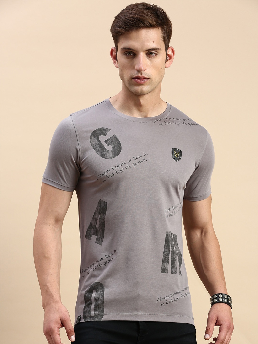 

SHOWOFF Typography Printed Slim Fit T-shirt, Grey