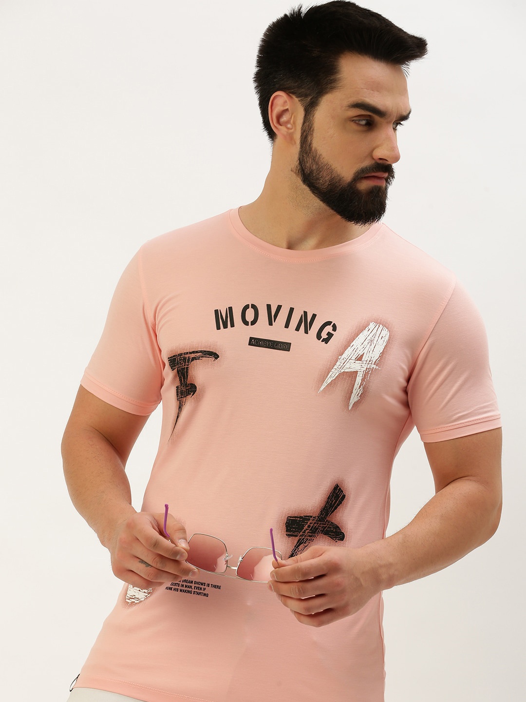 

SHOWOFF Typography Printed Slim Fit T-shirt, Pink
