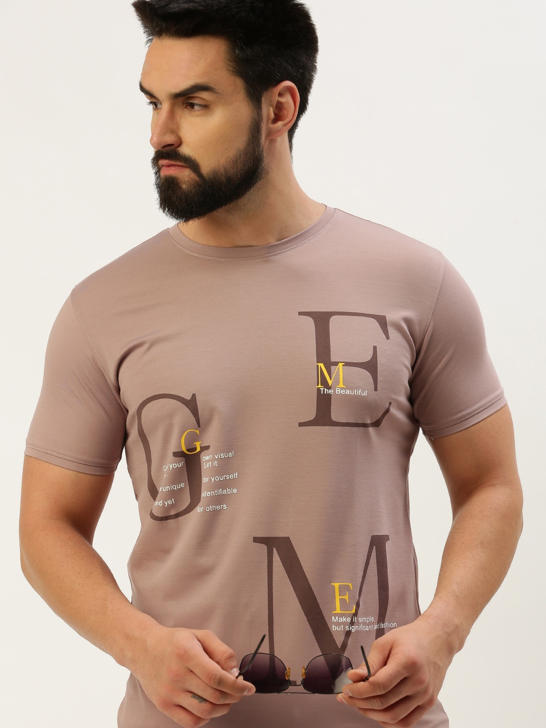 

SHOWOFF Typography Printed Slim Fit T-shirt, Mauve