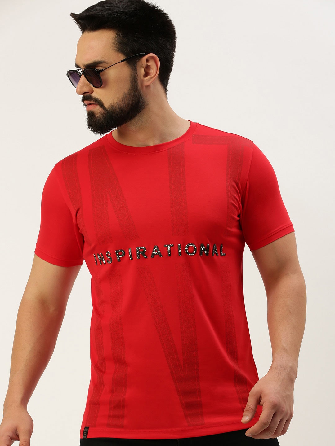 

SHOWOFF Typography Printed Slim Fit T-shirt, Red