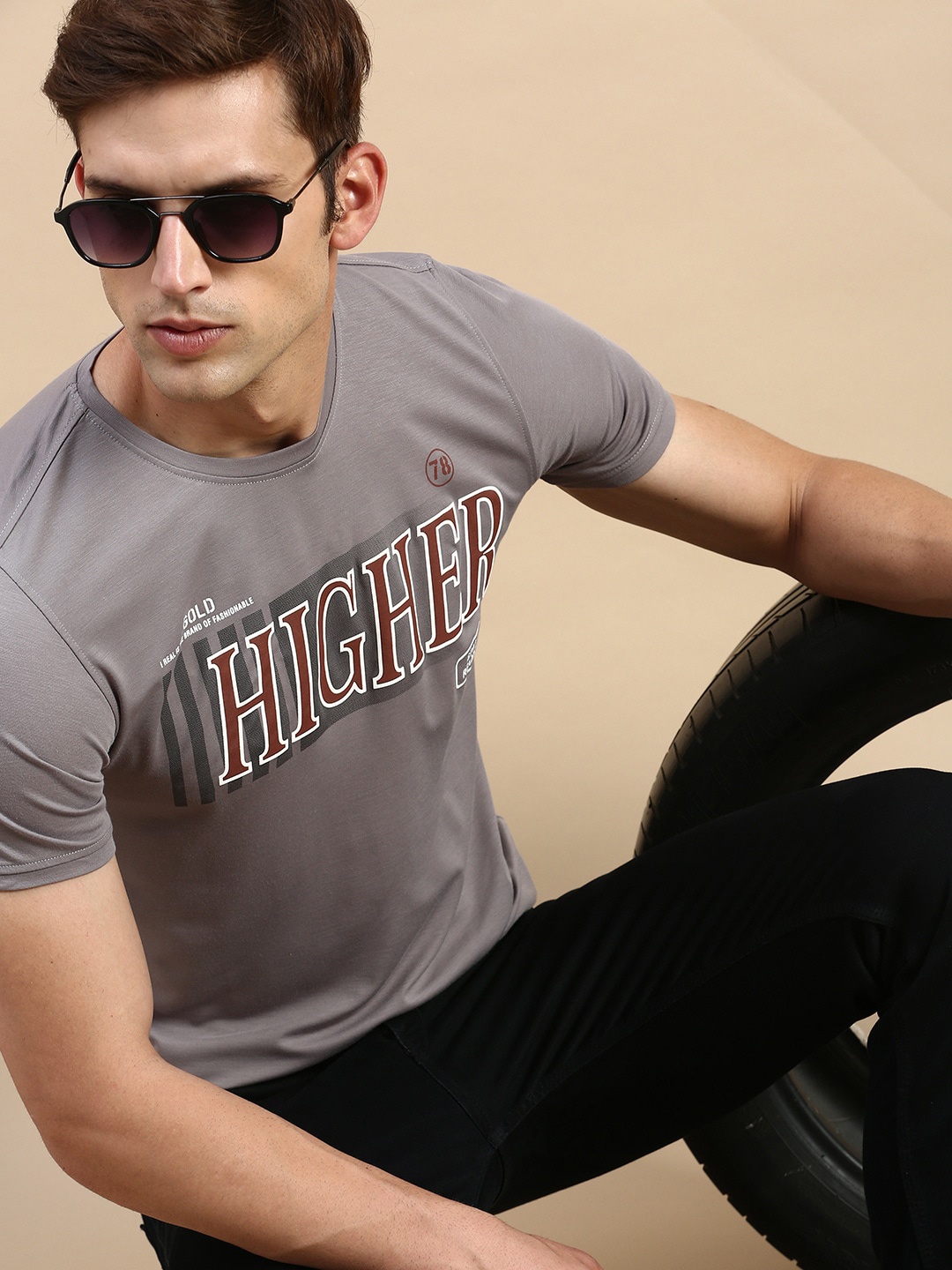 

SHOWOFF Typography Printed Slim Fit T-shirt, Grey