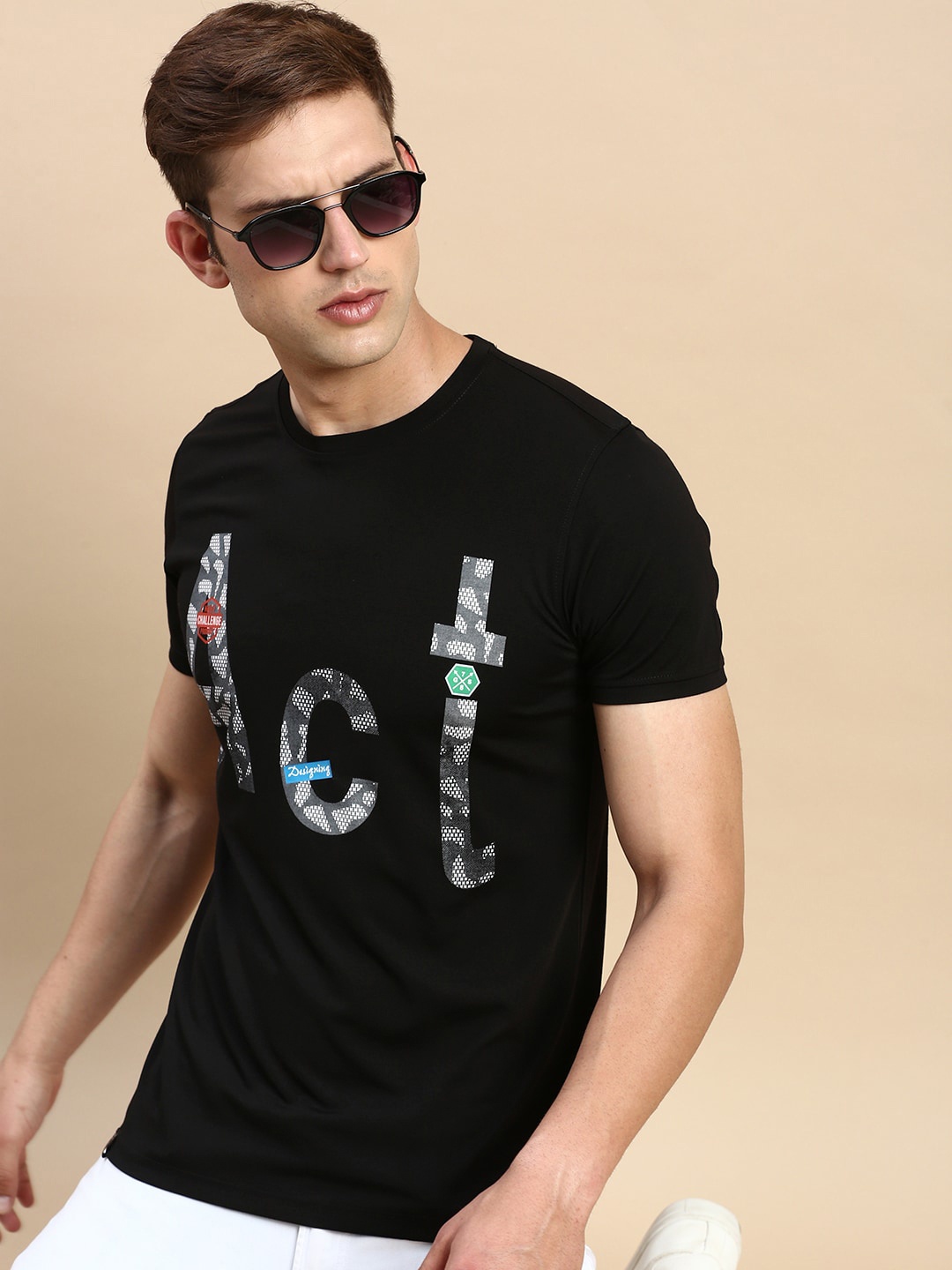 

SHOWOFF Typography Printed Slim Fit T-shirt, Black