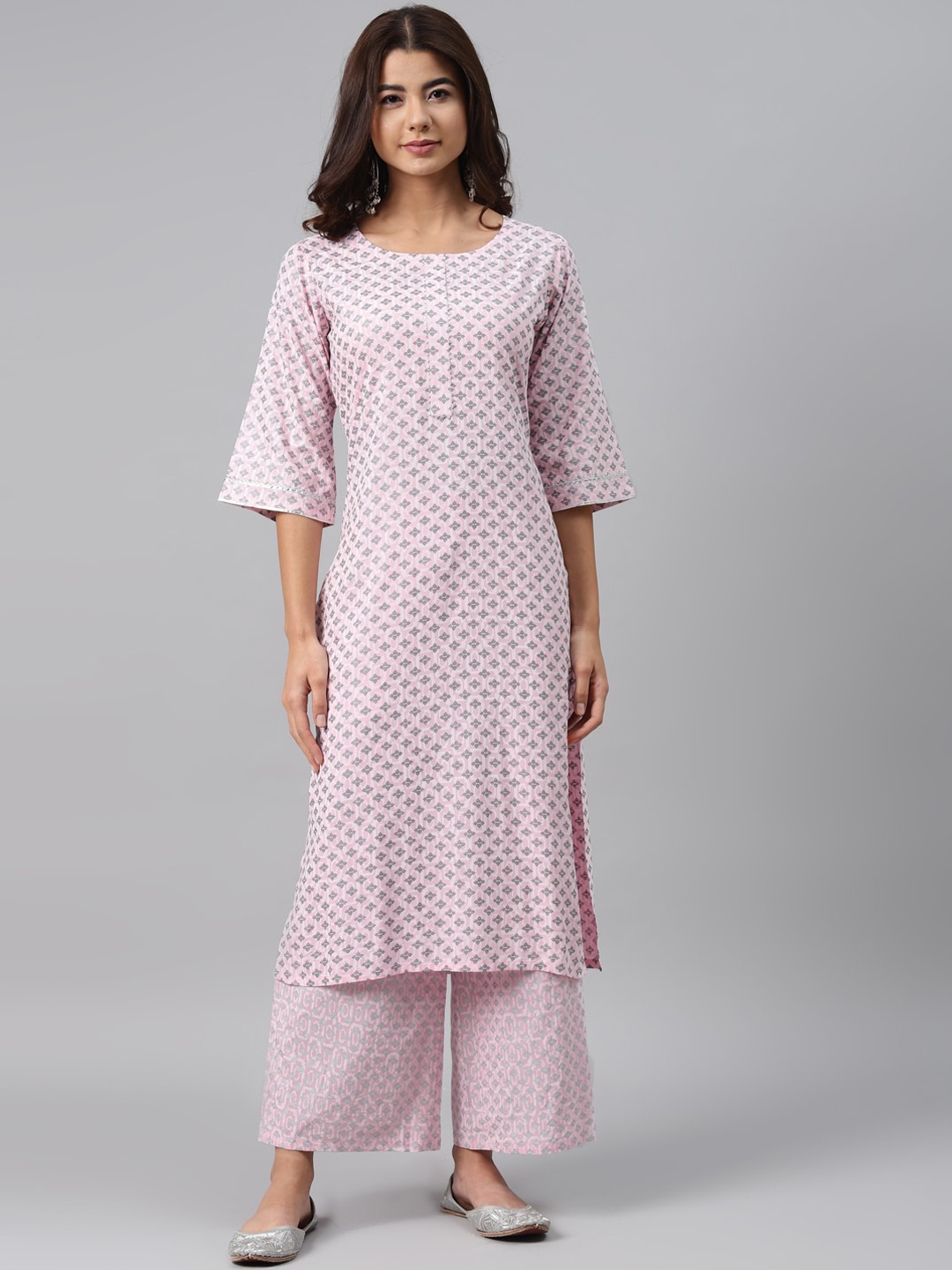 

Gerua By Libas Ethnic Motifs Printed Straight Cotton Kurta, Pink