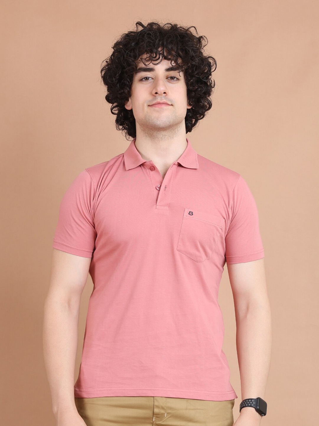 

berry blues Polo Collar Cotton T-shirt, Purple
