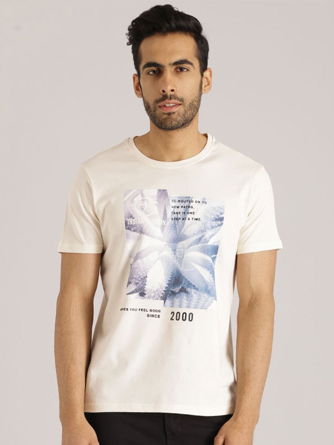 

Indian Terrain Slim Fit Cotton T-shirt, White