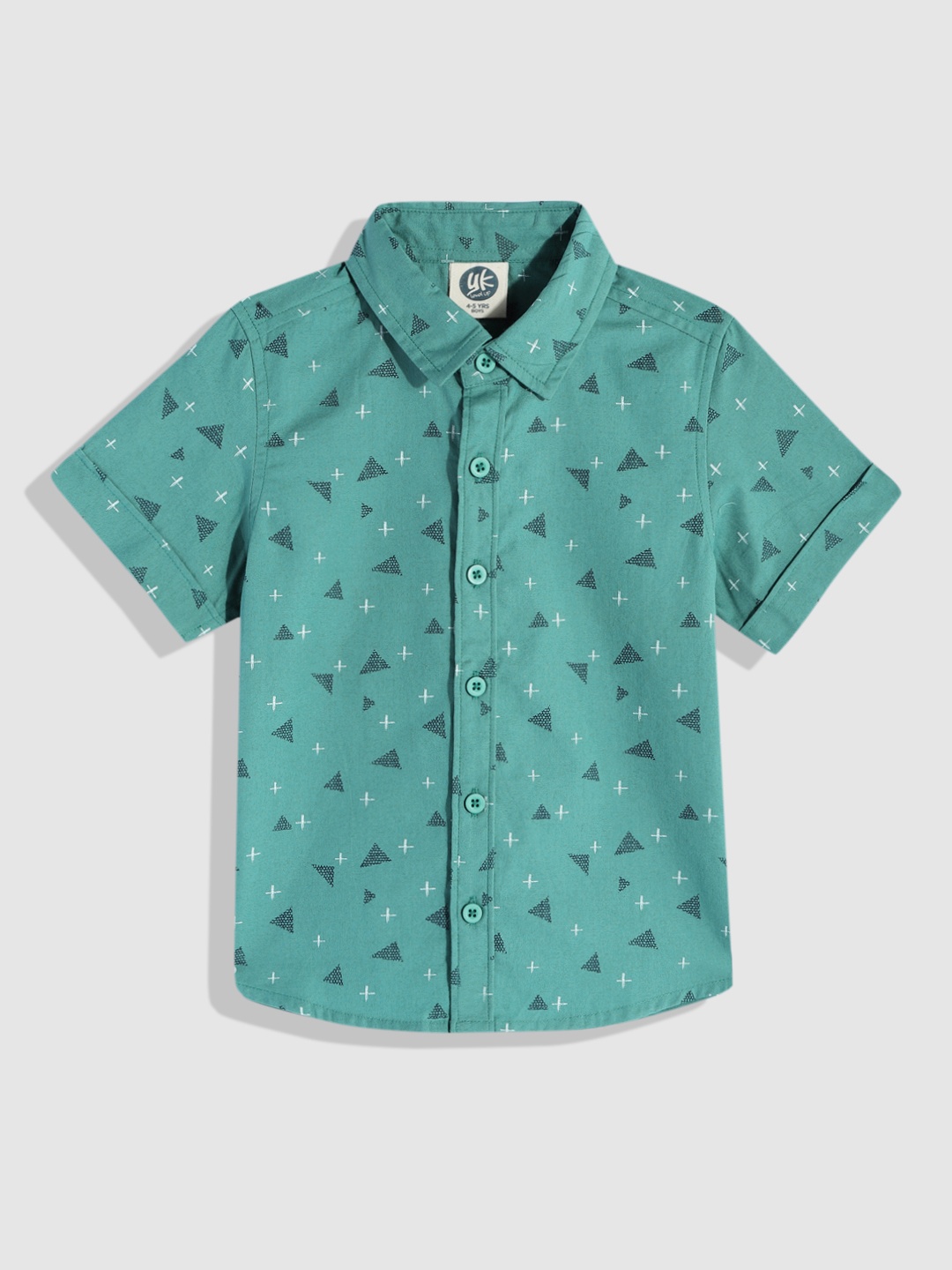 

YK Boys Opaque Printed Casual Shirt, Green
